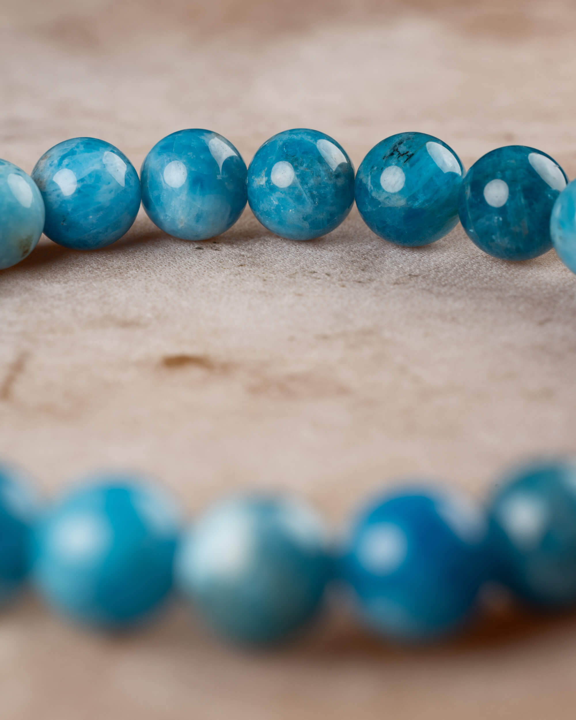 Pulsera de Apatita Azul 8 mm - Expresión Clara