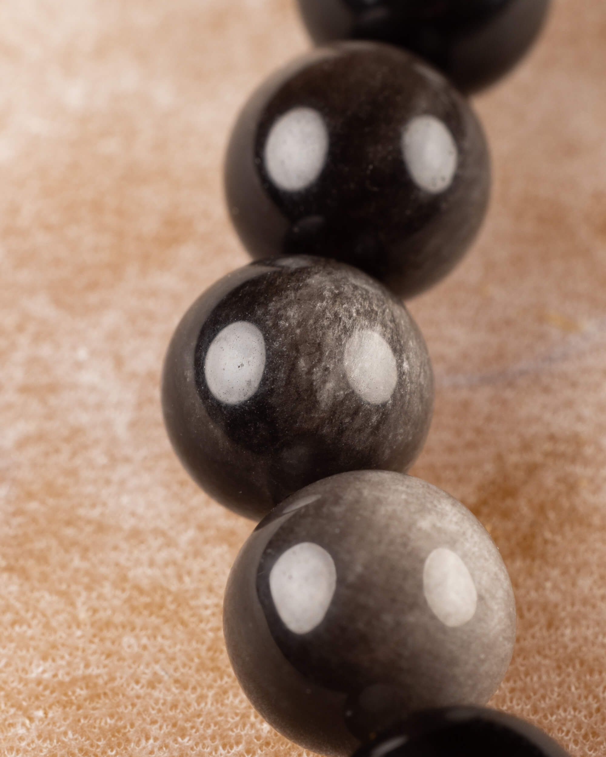 Pulsera de Obsidiana Plateada 8 mm - Visión Clara y Verdad