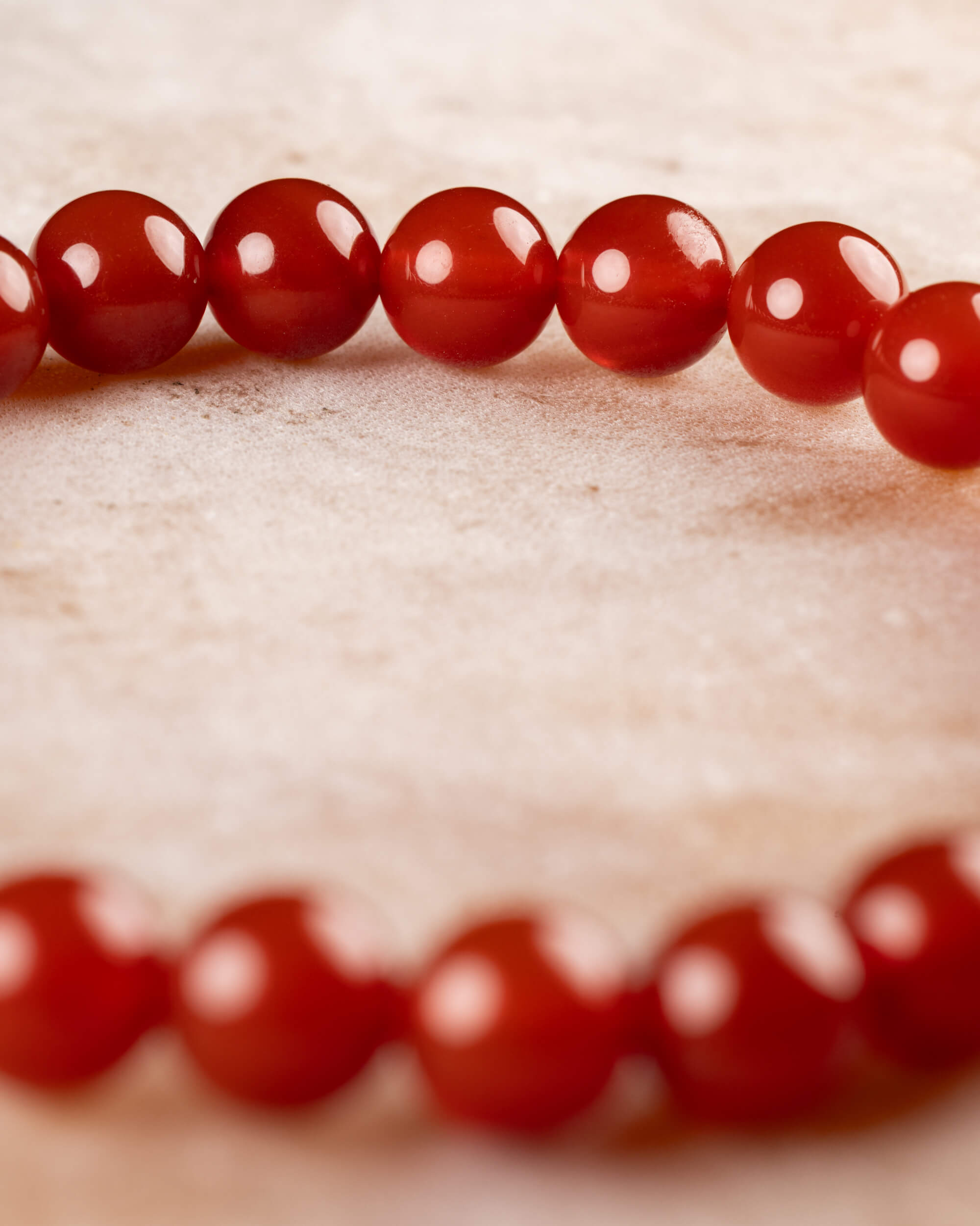 Pulsera de Cornalina 8 mm - Fuego y Placer