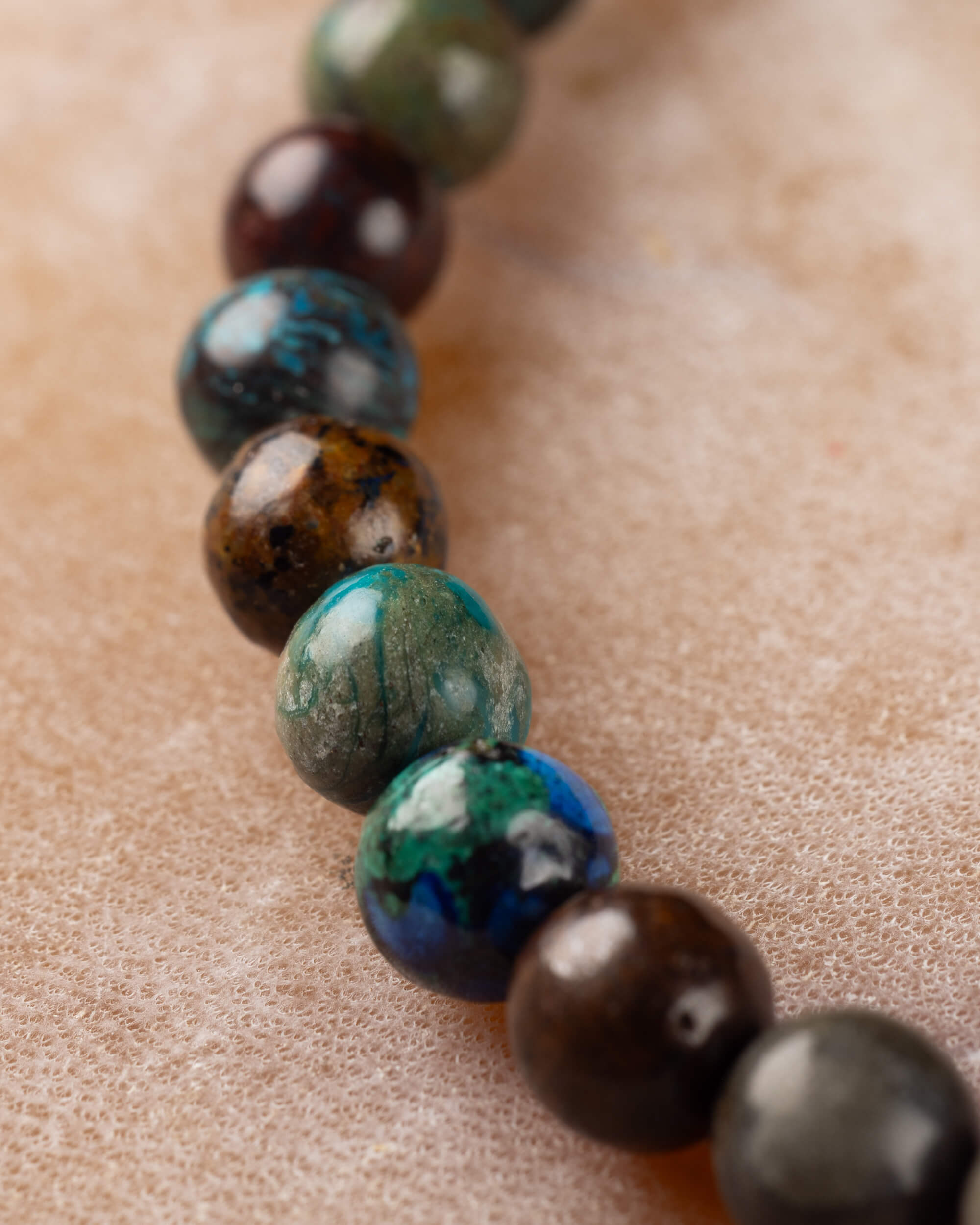 Pulsera de Crisocola 6 mm - Emoción Honesta y Fluidez