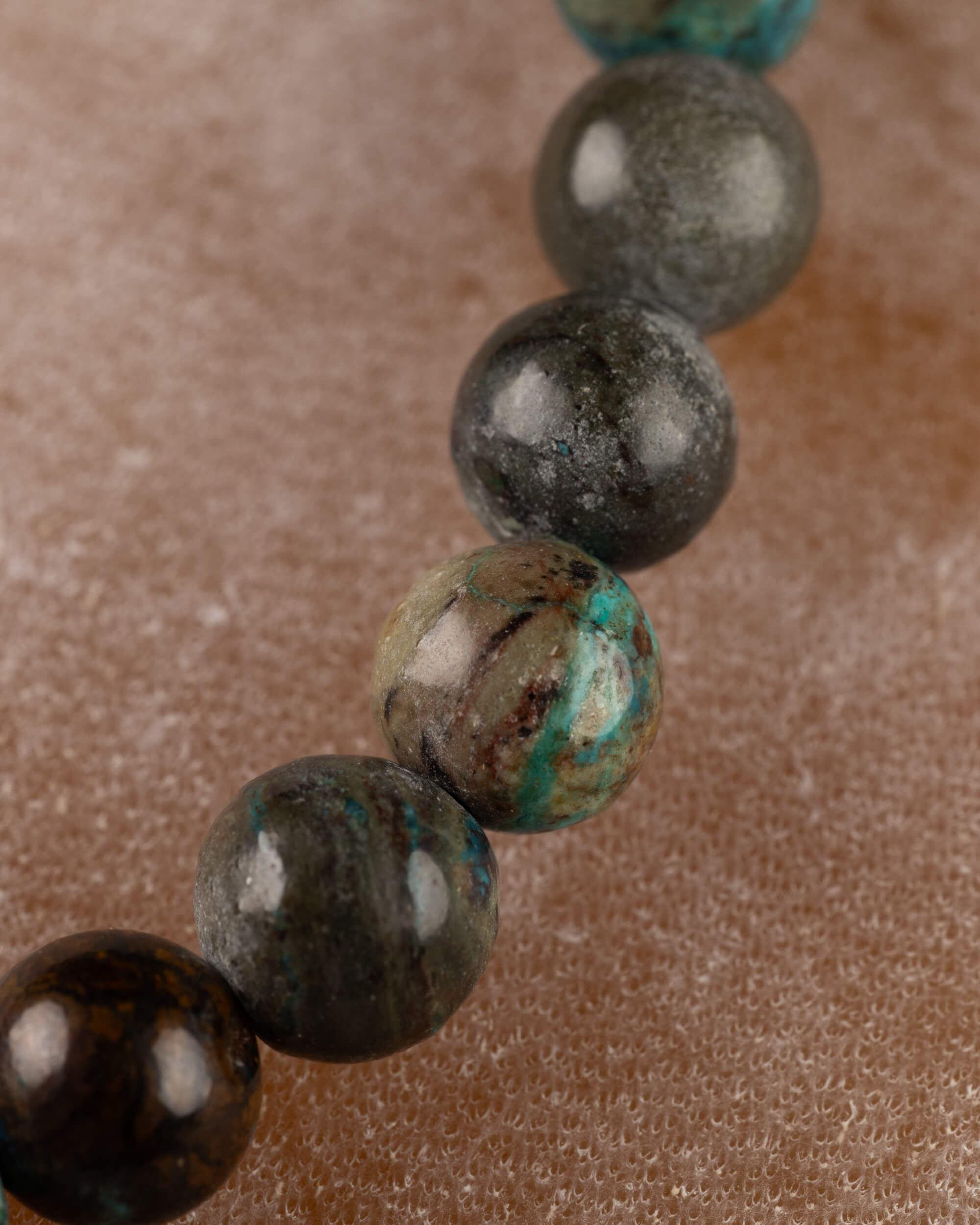 Pulsera de Crisocola 6 mm - Emoción Honesta y Fluidez