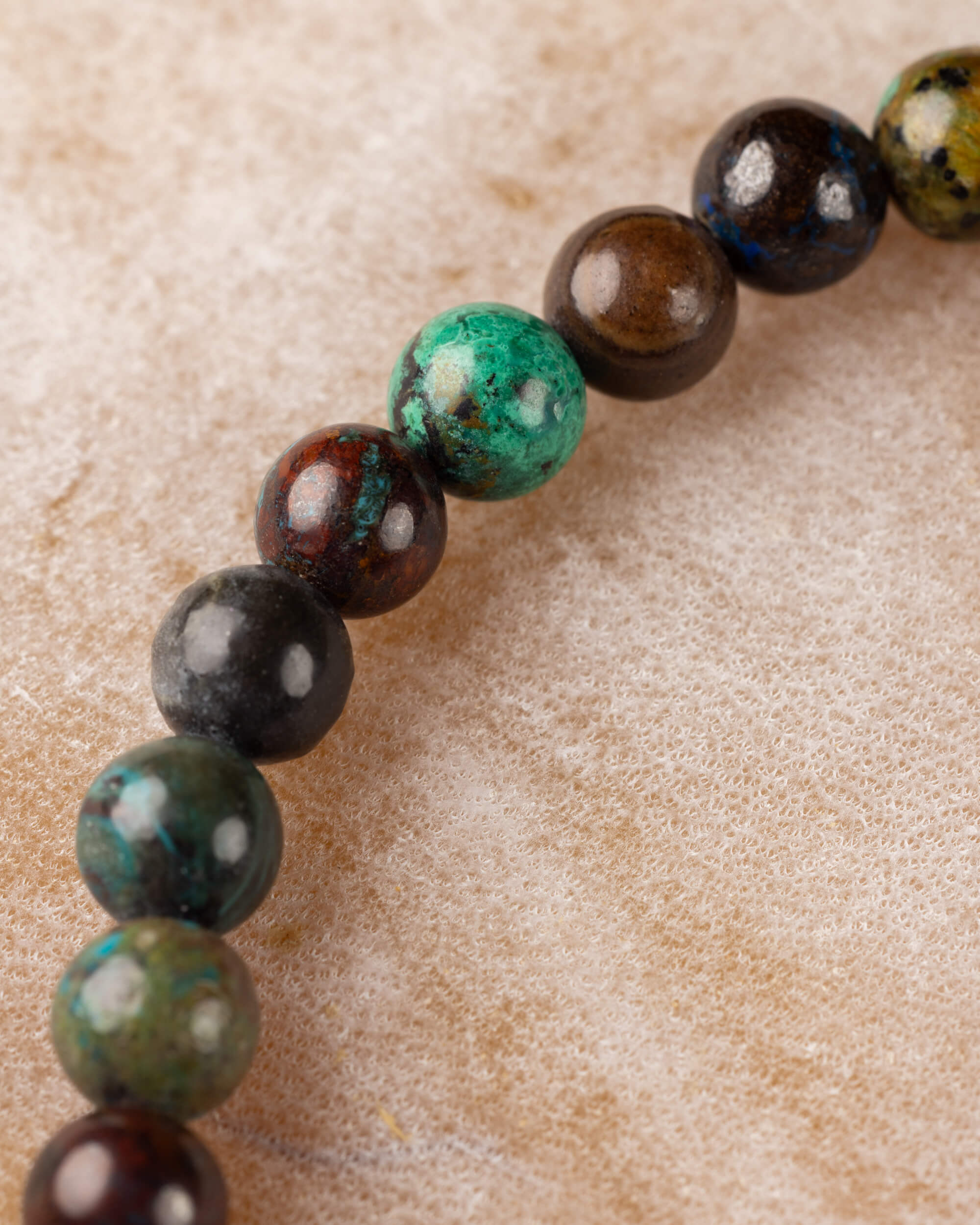 Pulsera de Crisocola 6 mm - Emoción Honesta y Fluidez