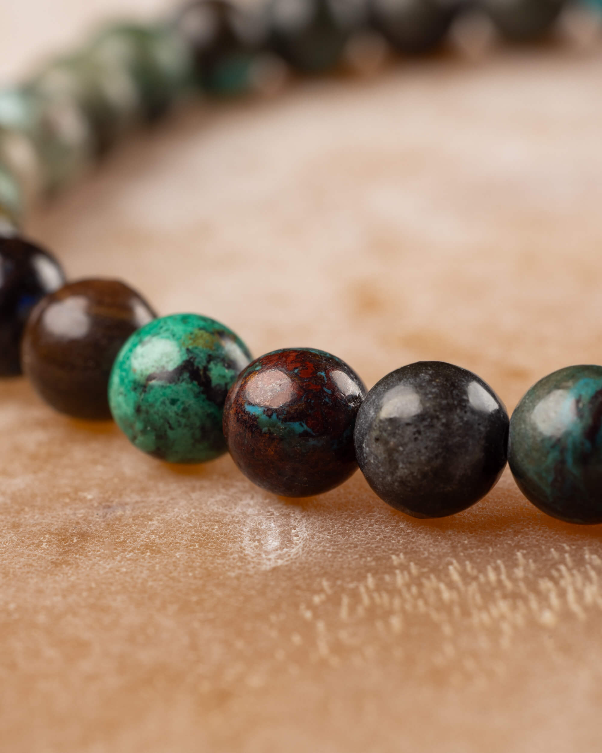 Pulsera de Crisocola 6 mm - Emoción Honesta y Fluidez