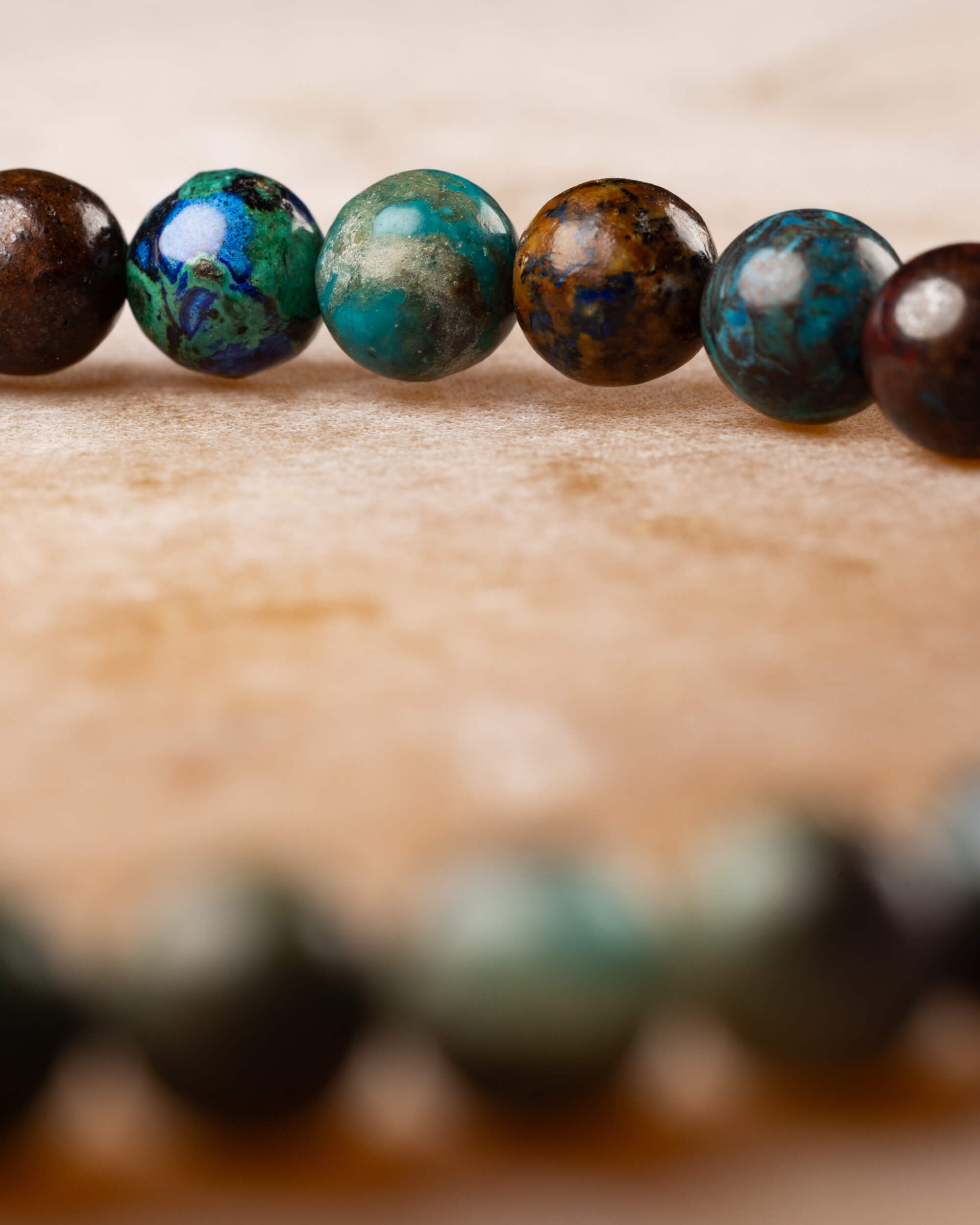 Pulsera de Crisocola 6 mm - Emoción Honesta y Fluidez