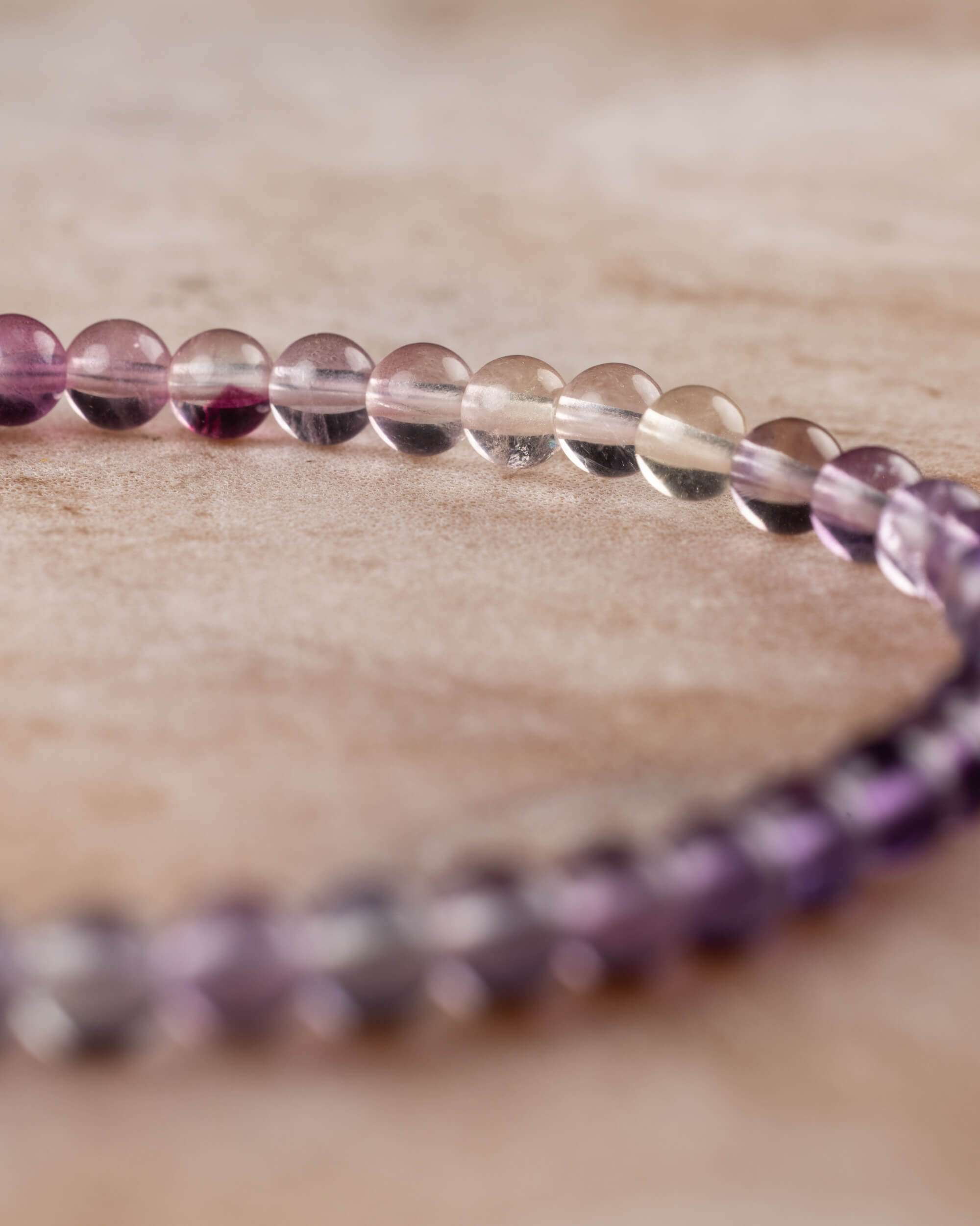 Pulsera de Fluorita Arcoíris 4 mm - Orden y Claridad (Degradado)