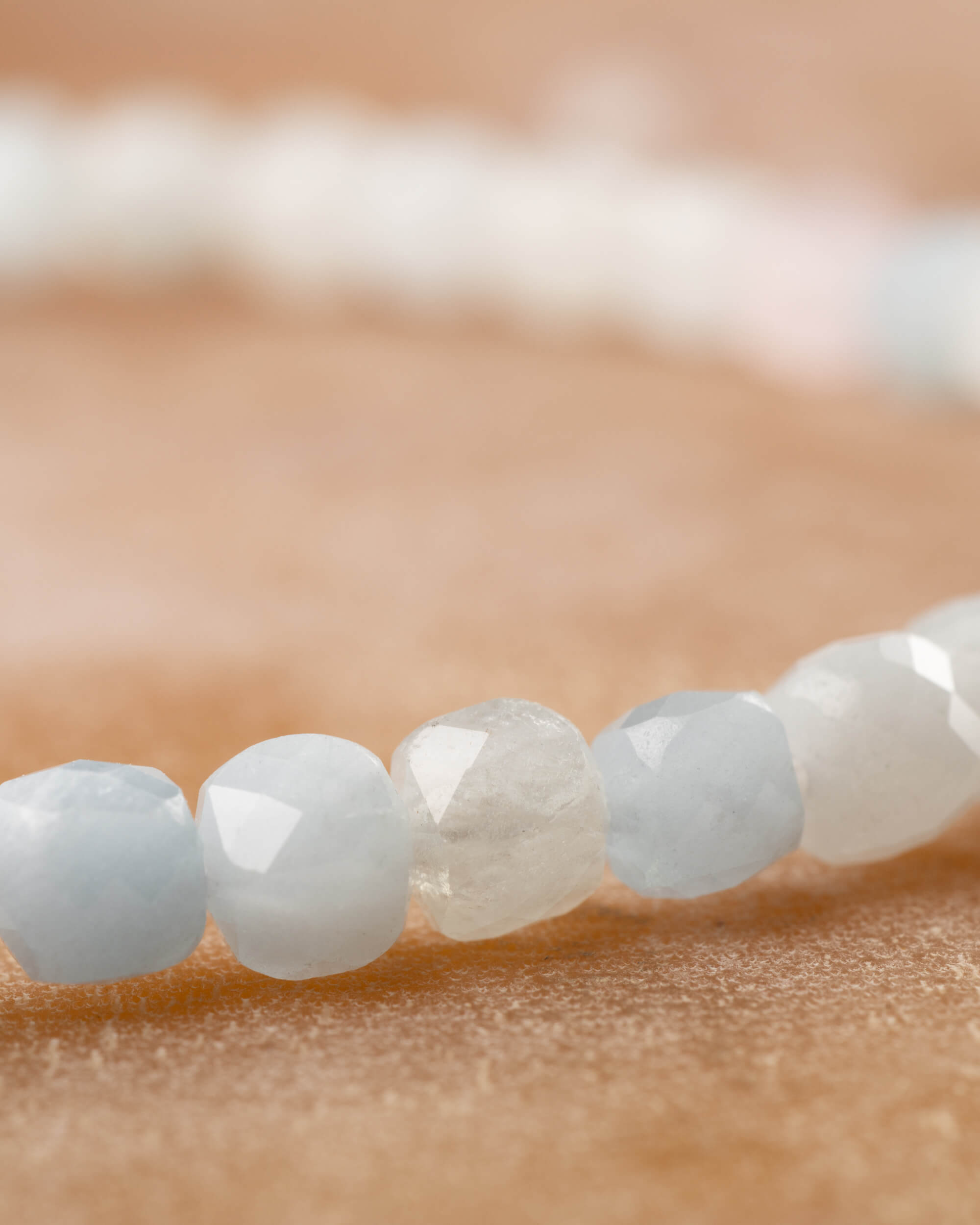 Pulsera de Morganita y Aguamarina Facetada 4 mm - Amor y Comunicación