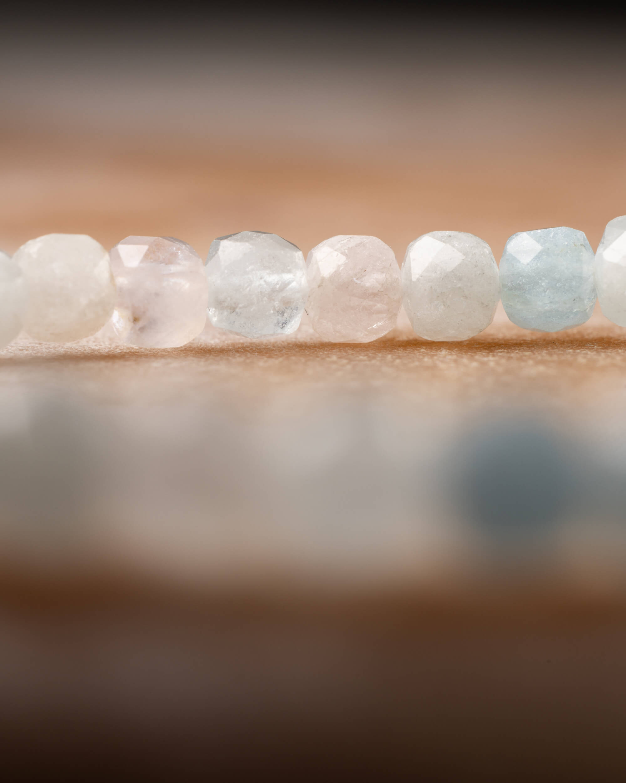 Pulsera de Morganita y Aguamarina Facetada 4 mm - Amor y Comunicación