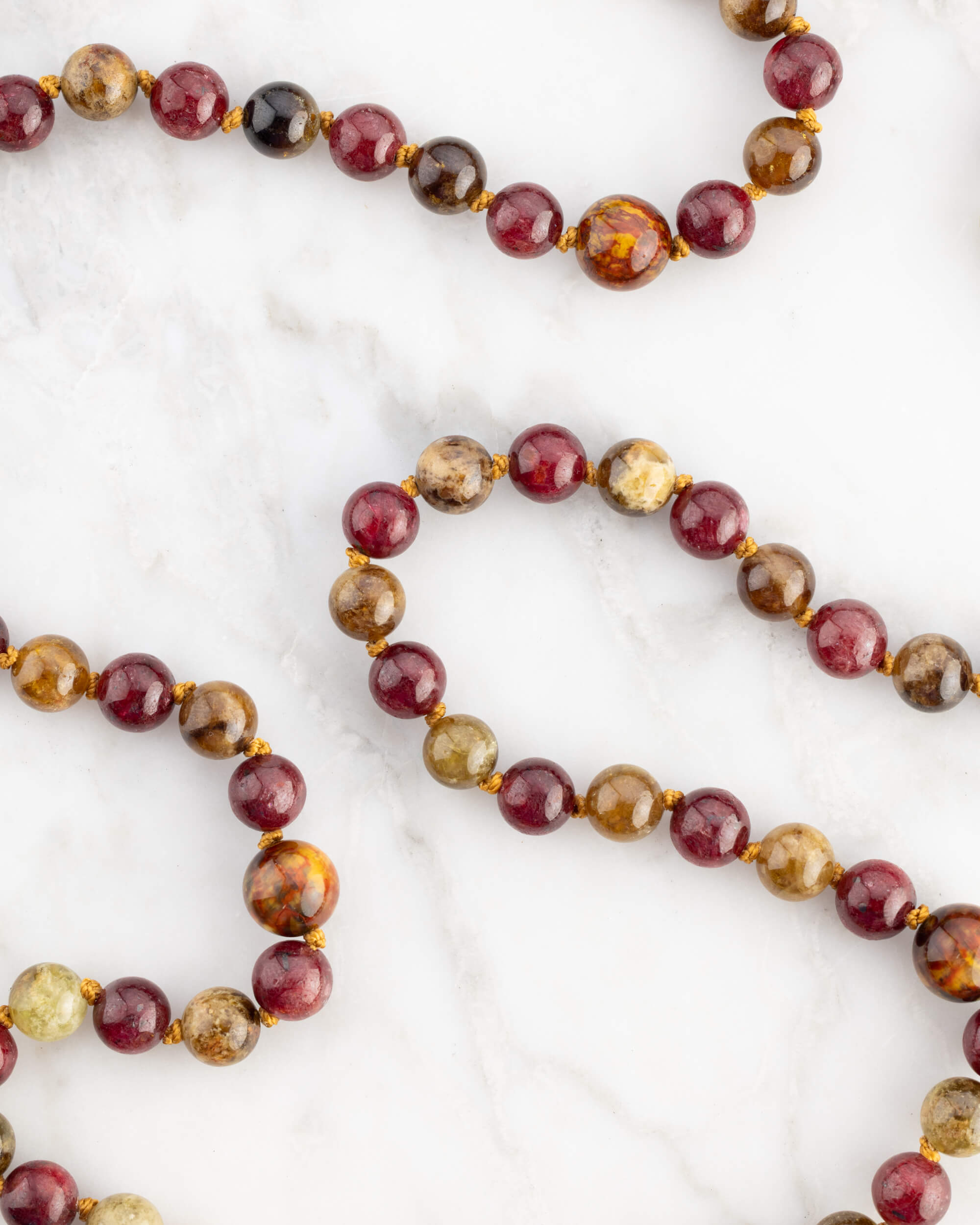 Japa Mala "Centro Encendido" 108 Cuentas - Fuego Encarnado y Visión