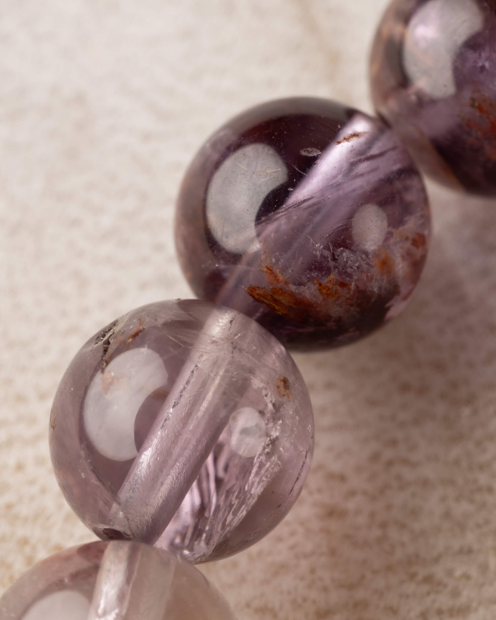 Pulsera de Amatista Fantasma 8 mm - Visión Enraizada