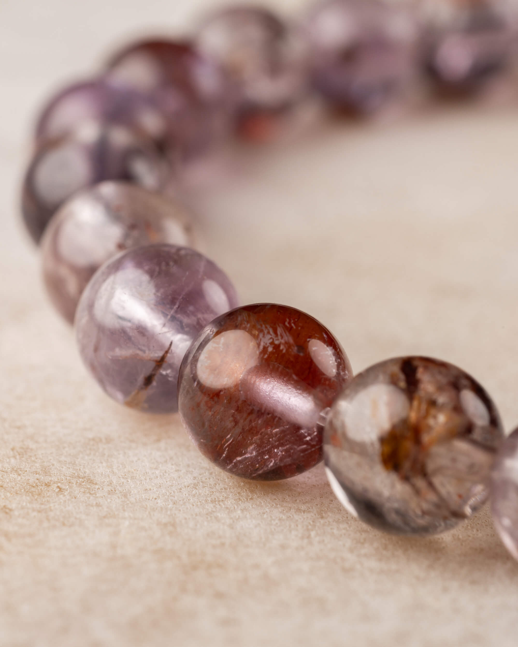 Pulsera de Amatista Fantasma 8 mm - Visión Enraizada