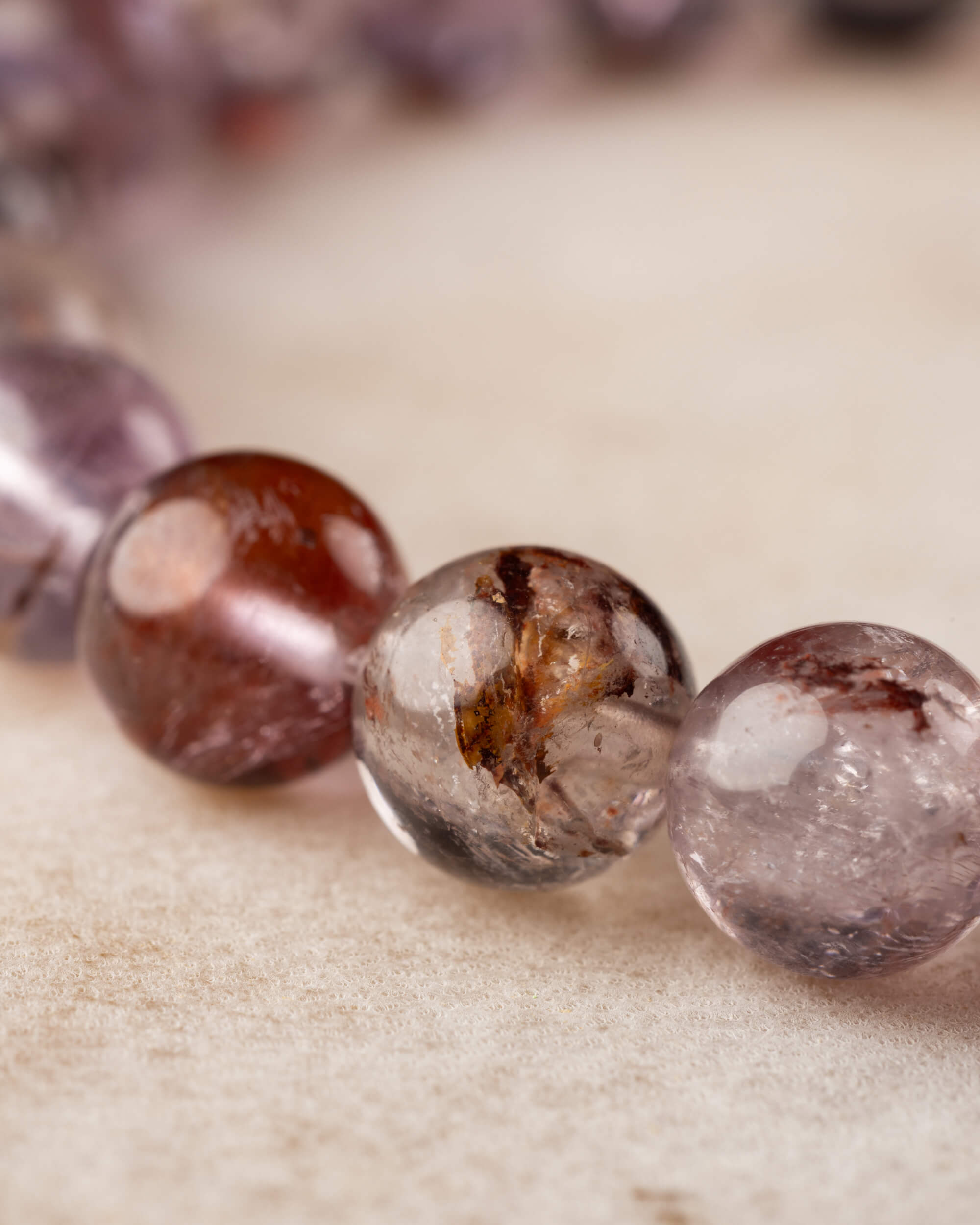 Pulsera de Amatista Fantasma 8 mm - Visión Enraizada