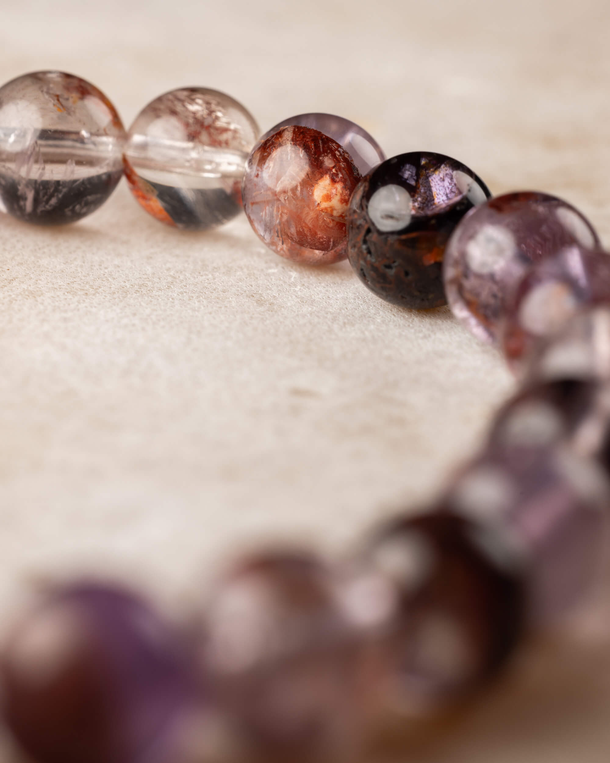 Pulsera de Amatista Fantasma 8 mm - Visión Enraizada