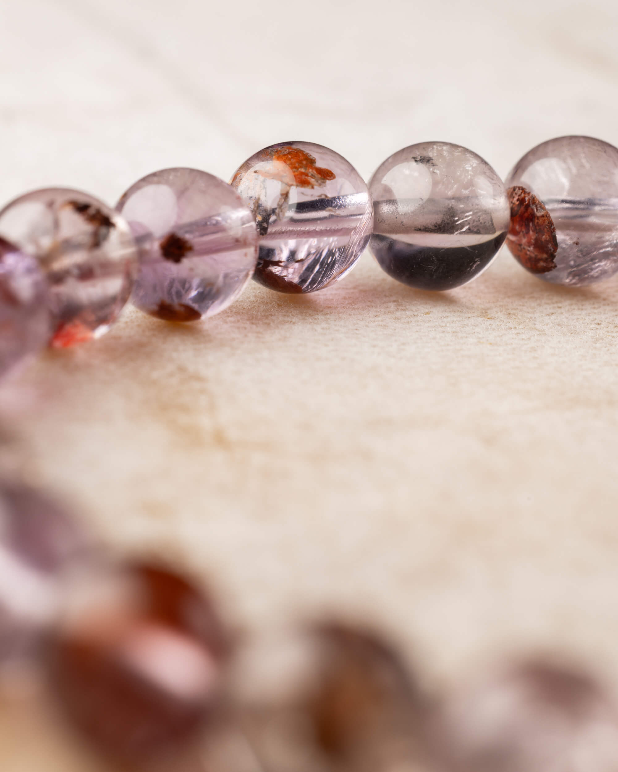 Pulsera de Amatista Fantasma 8 mm - Visión Enraizada