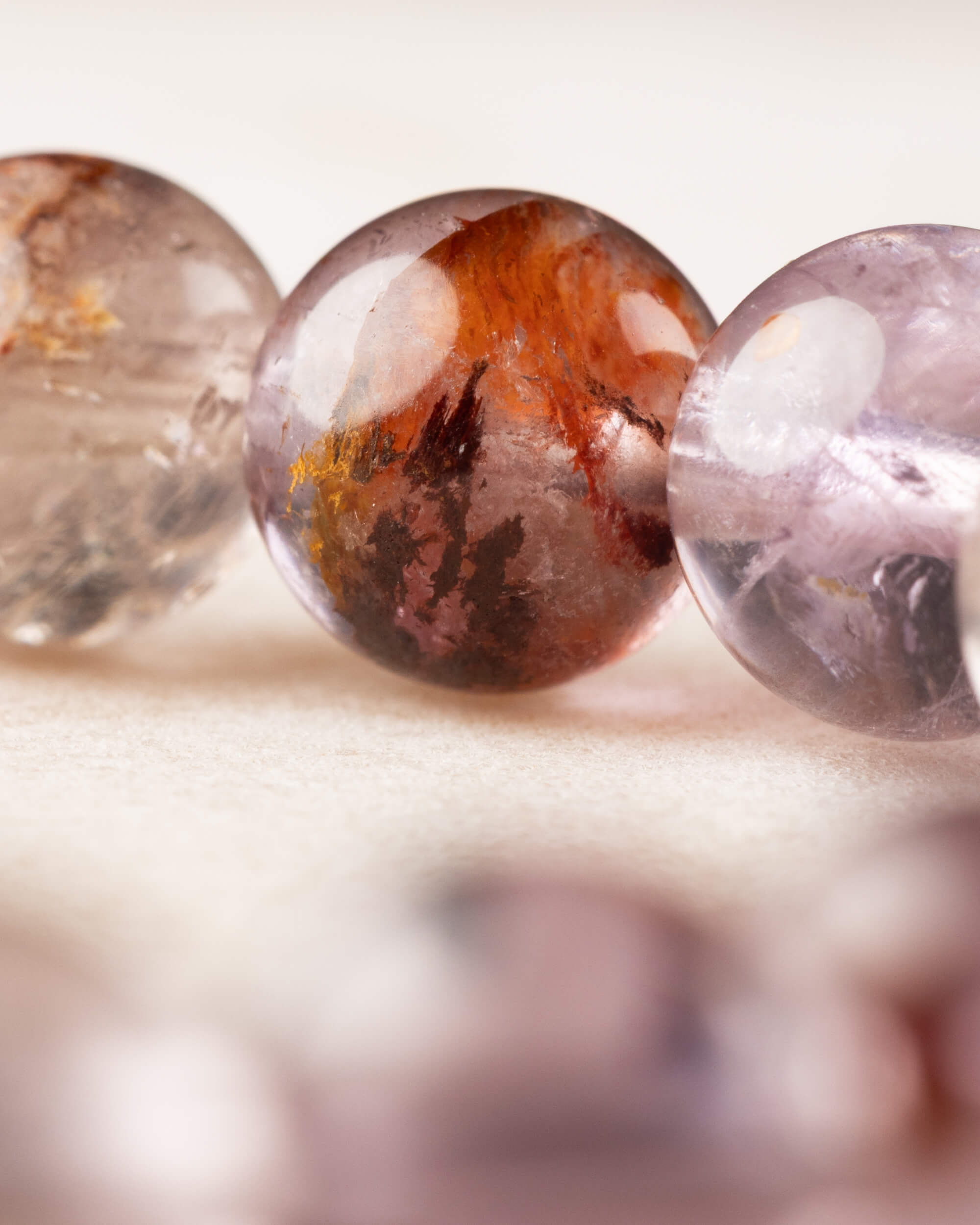 Pulsera de Amatista Fantasma 8 mm - Visión Enraizada