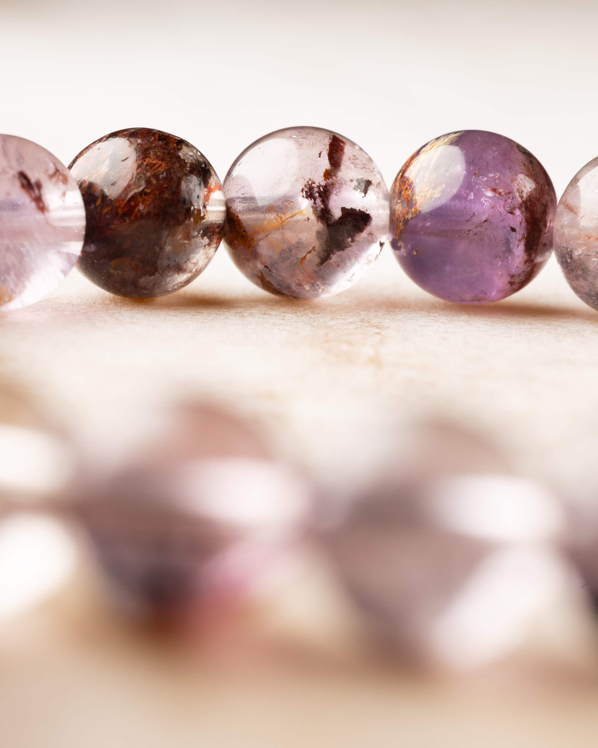 Pulsera de Amatista Fantasma 8 mm - Visión Enraizada