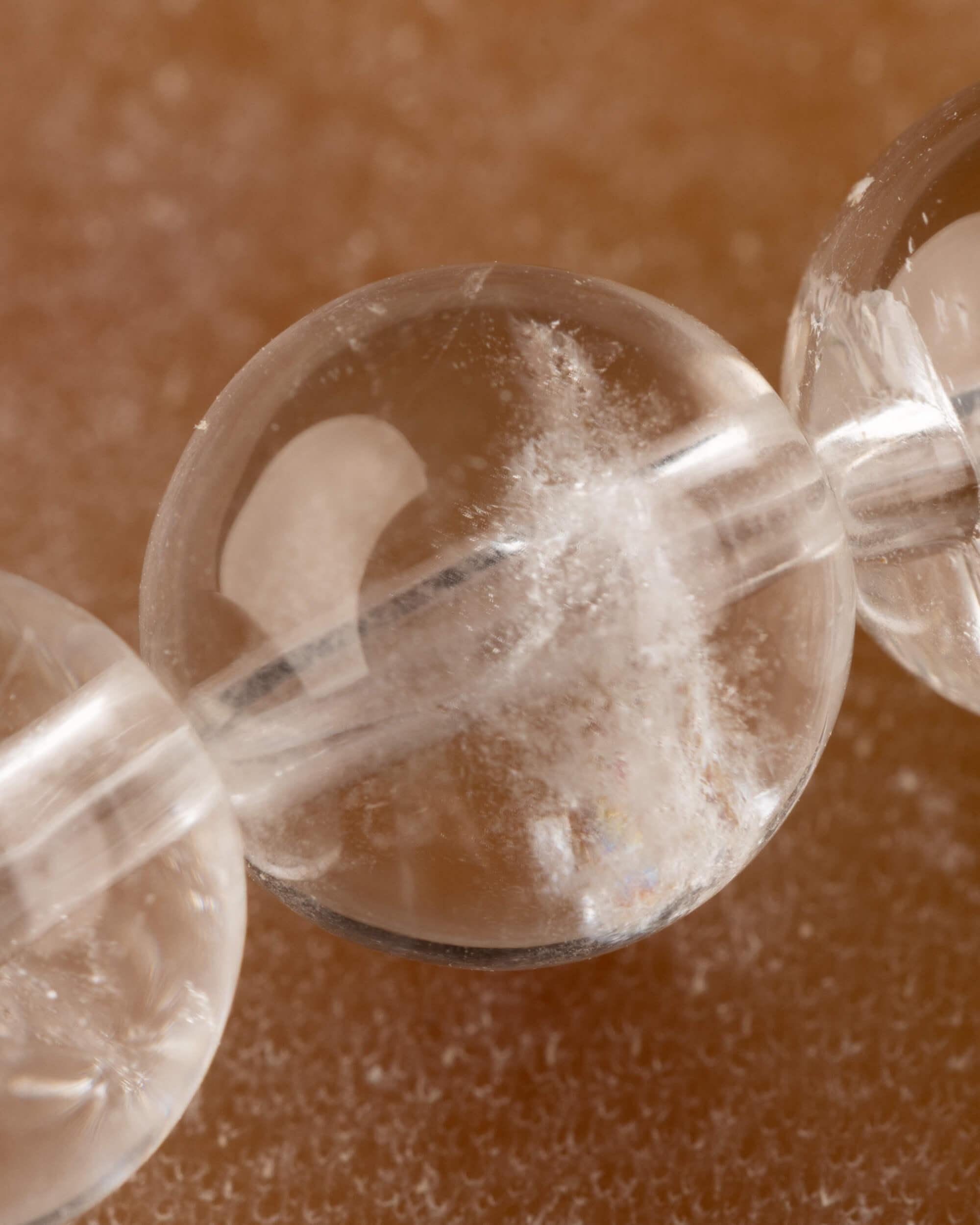 Pulsera de Cuarzo Transparente 8 mm - Luz Clara y Canal Puro