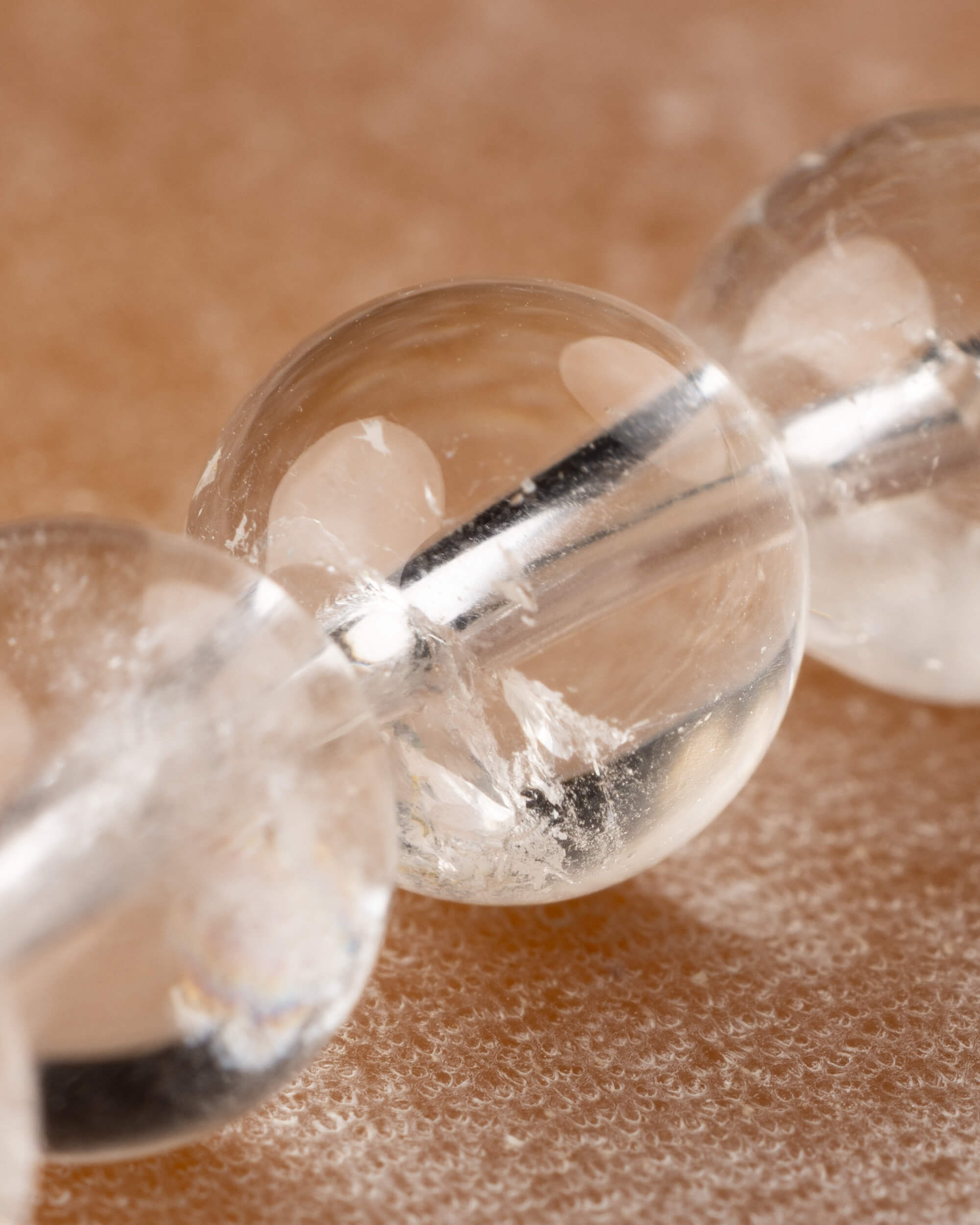 Pulsera de Cuarzo Transparente 8 mm - Luz Clara y Canal Puro