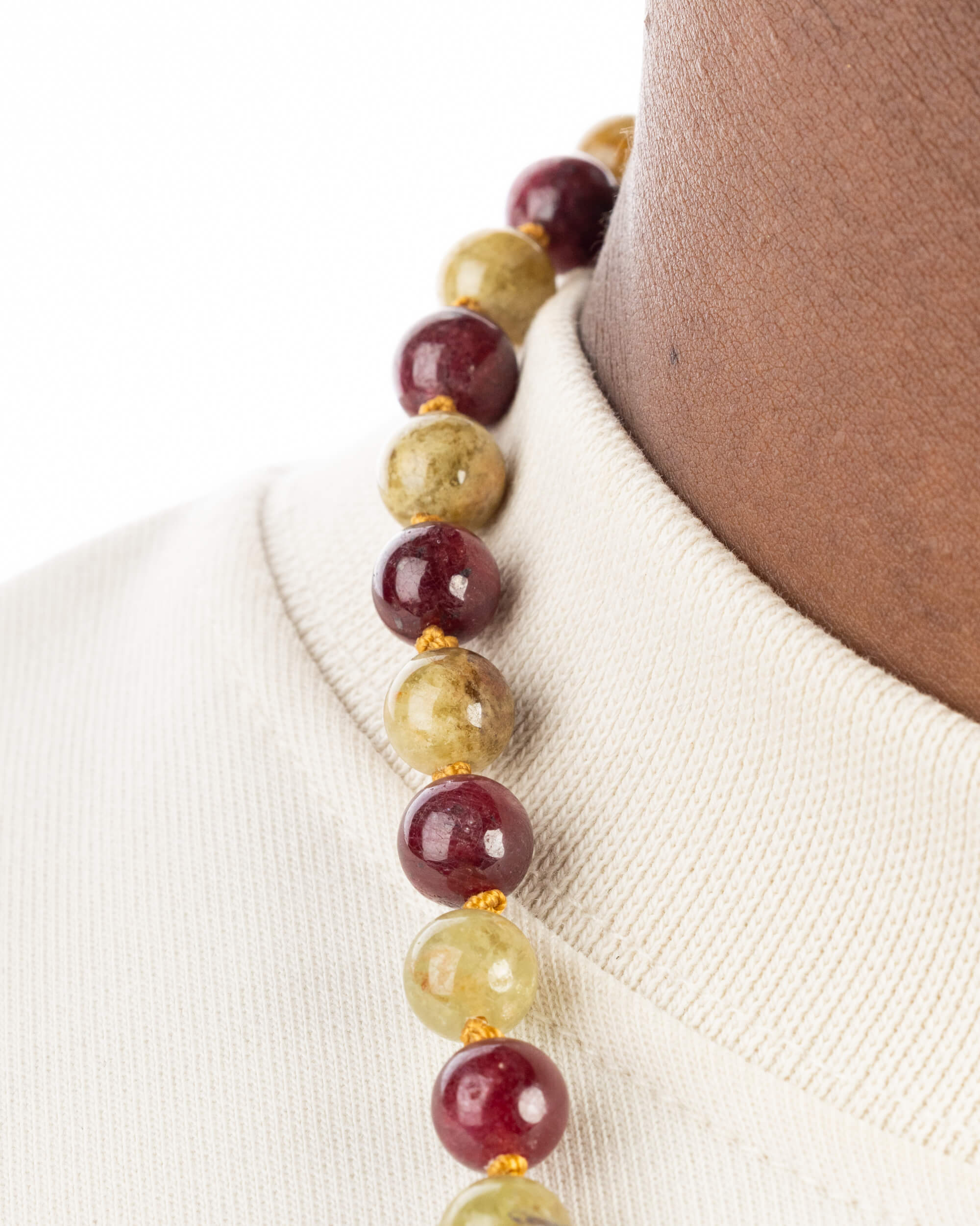 Japa Mala "Centro Encendido" 108 Cuentas - Fuego Encarnado y Visión