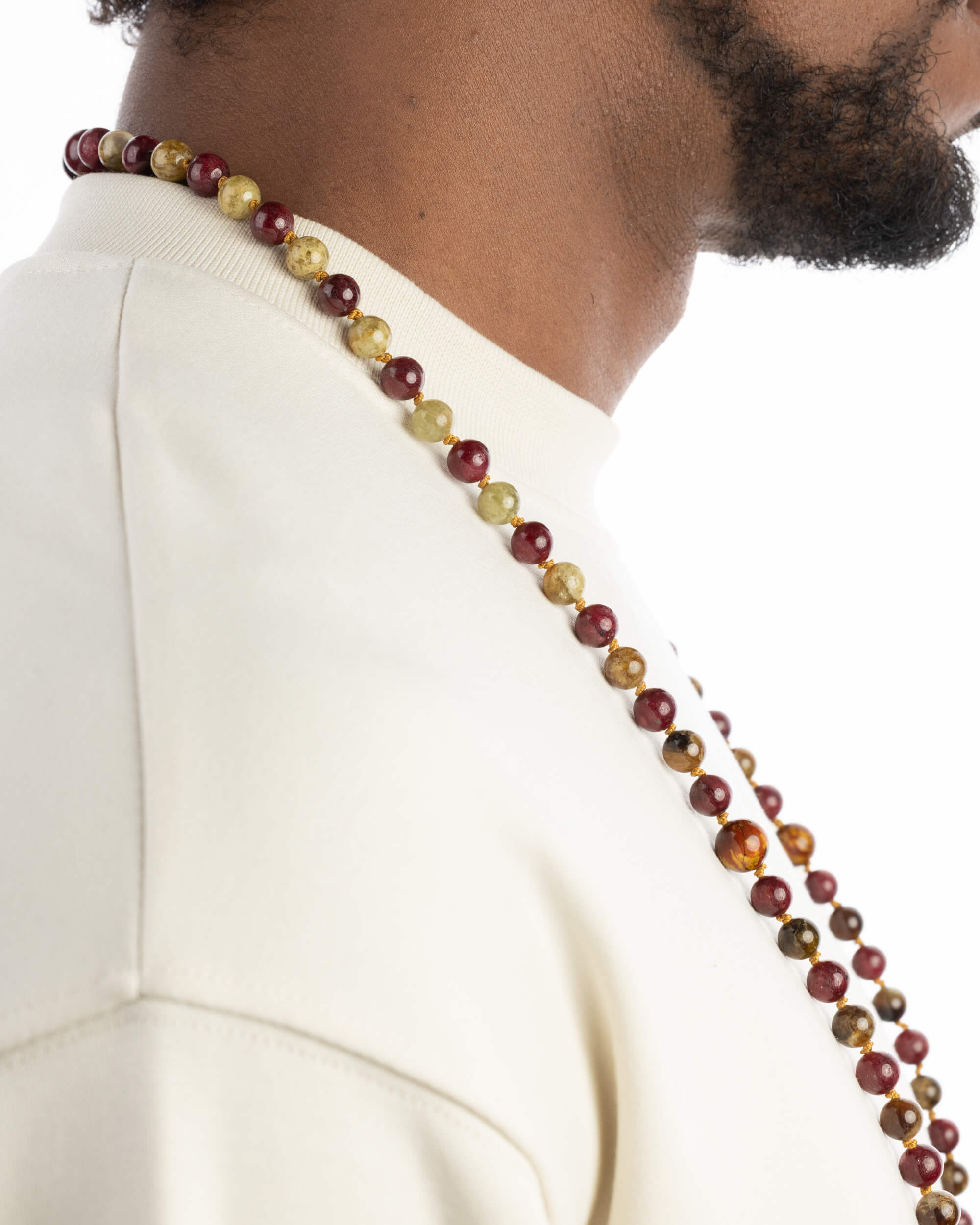 Japa Mala "Centro Encendido" 108 Cuentas - Fuego Encarnado y Visión