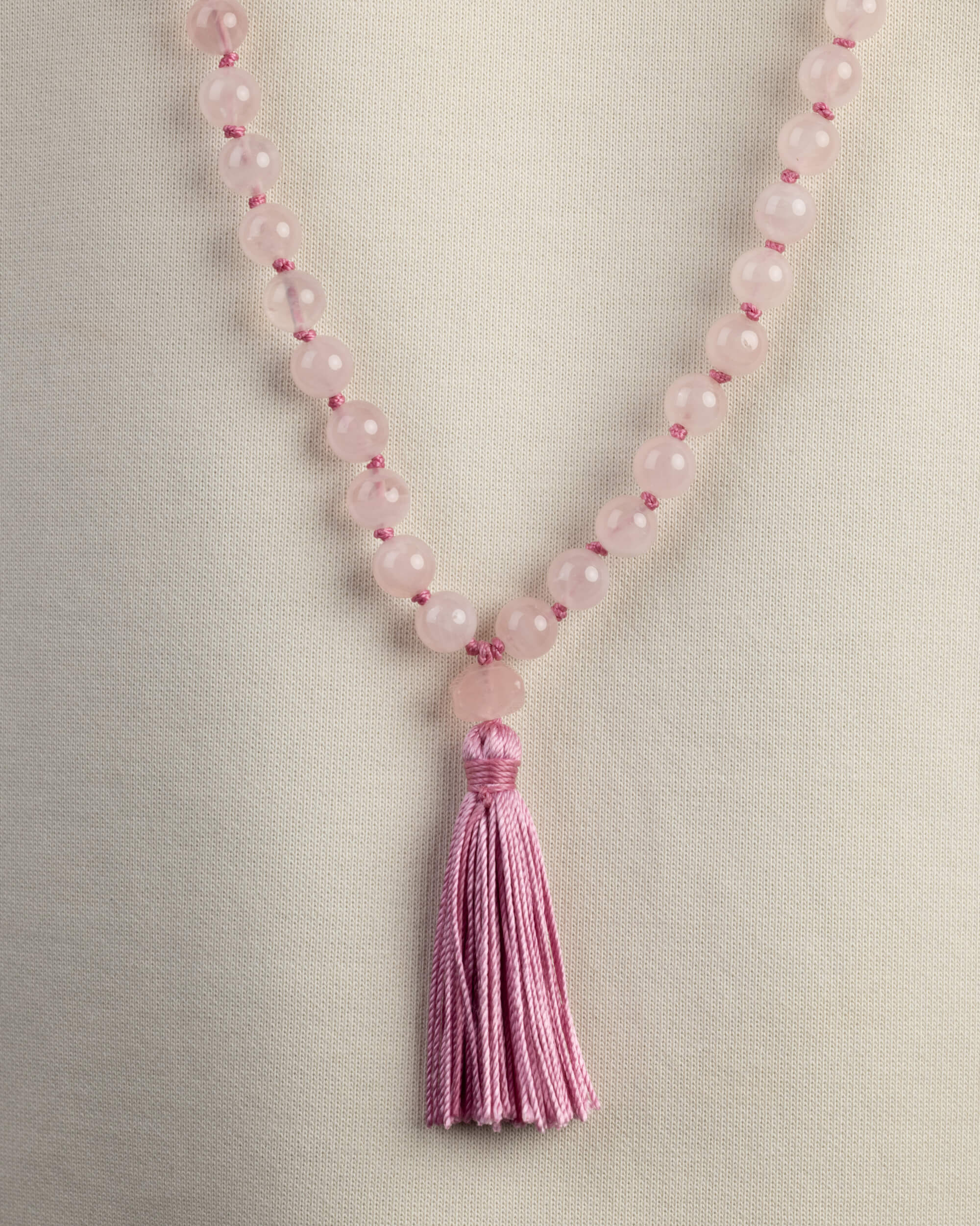 Japa Mala de Cuarzo Rosa (8 mm)