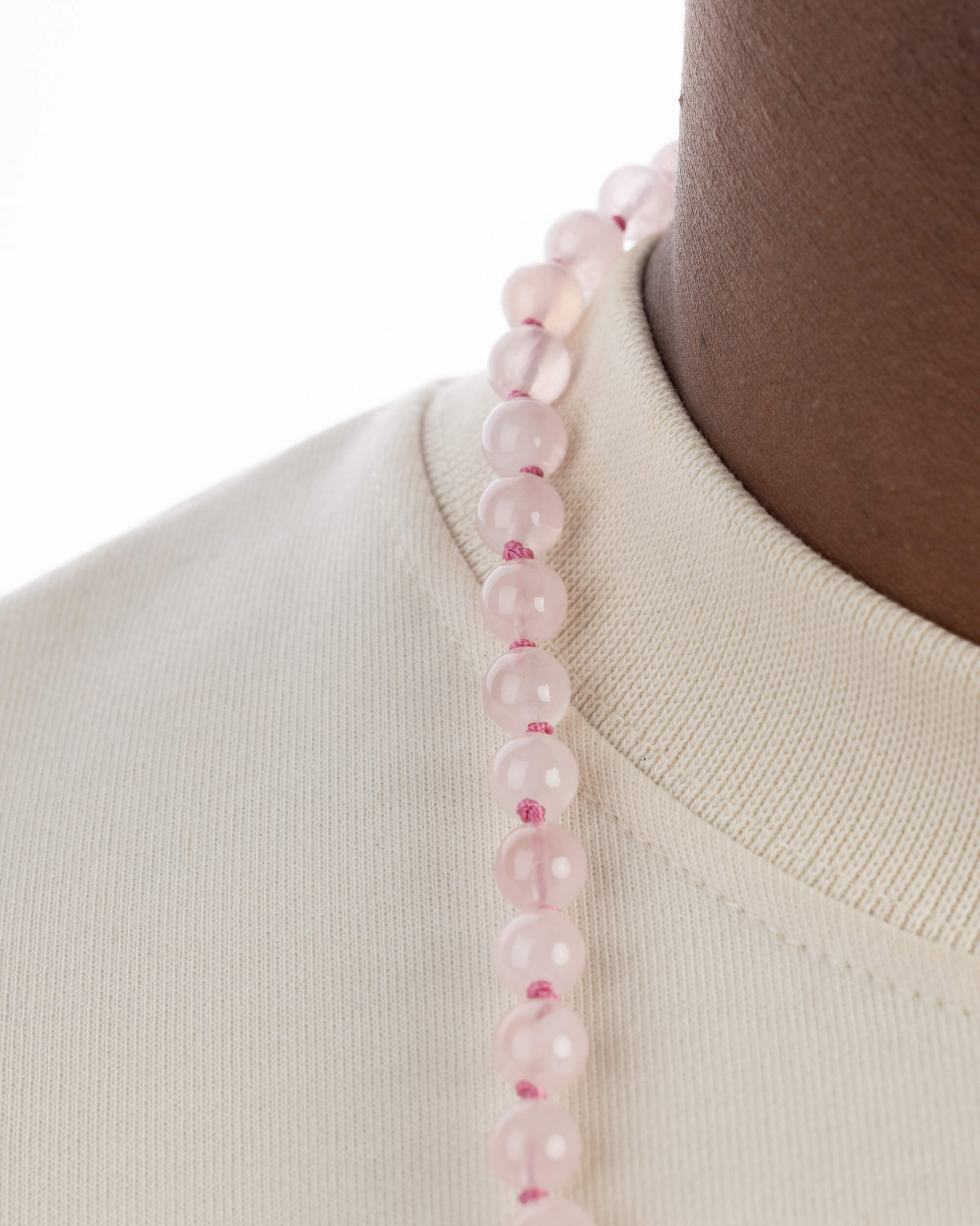 Japa Mala de Cuarzo Rosa (8 mm)