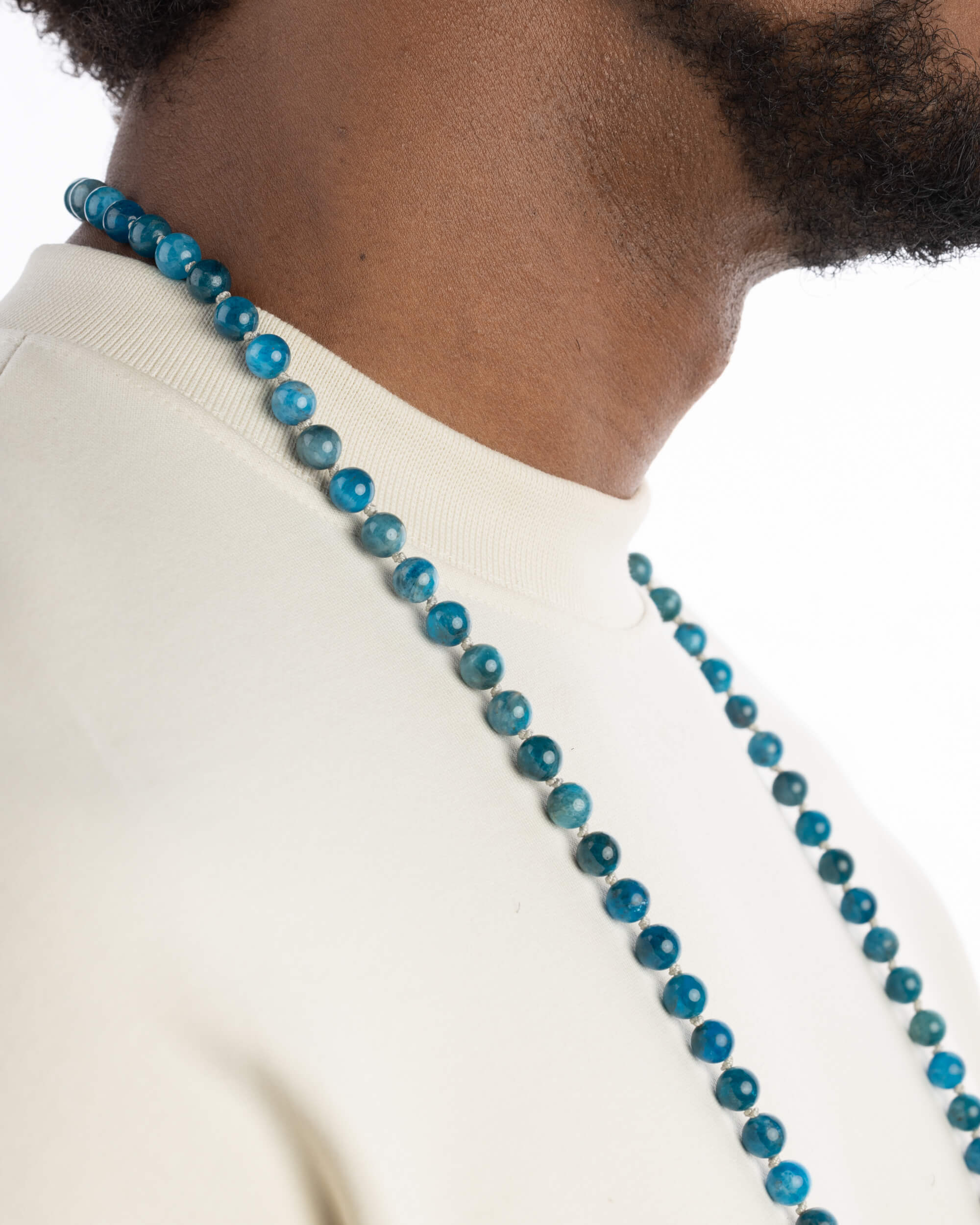 Japa Mala de Apatita Azul (8 mm)