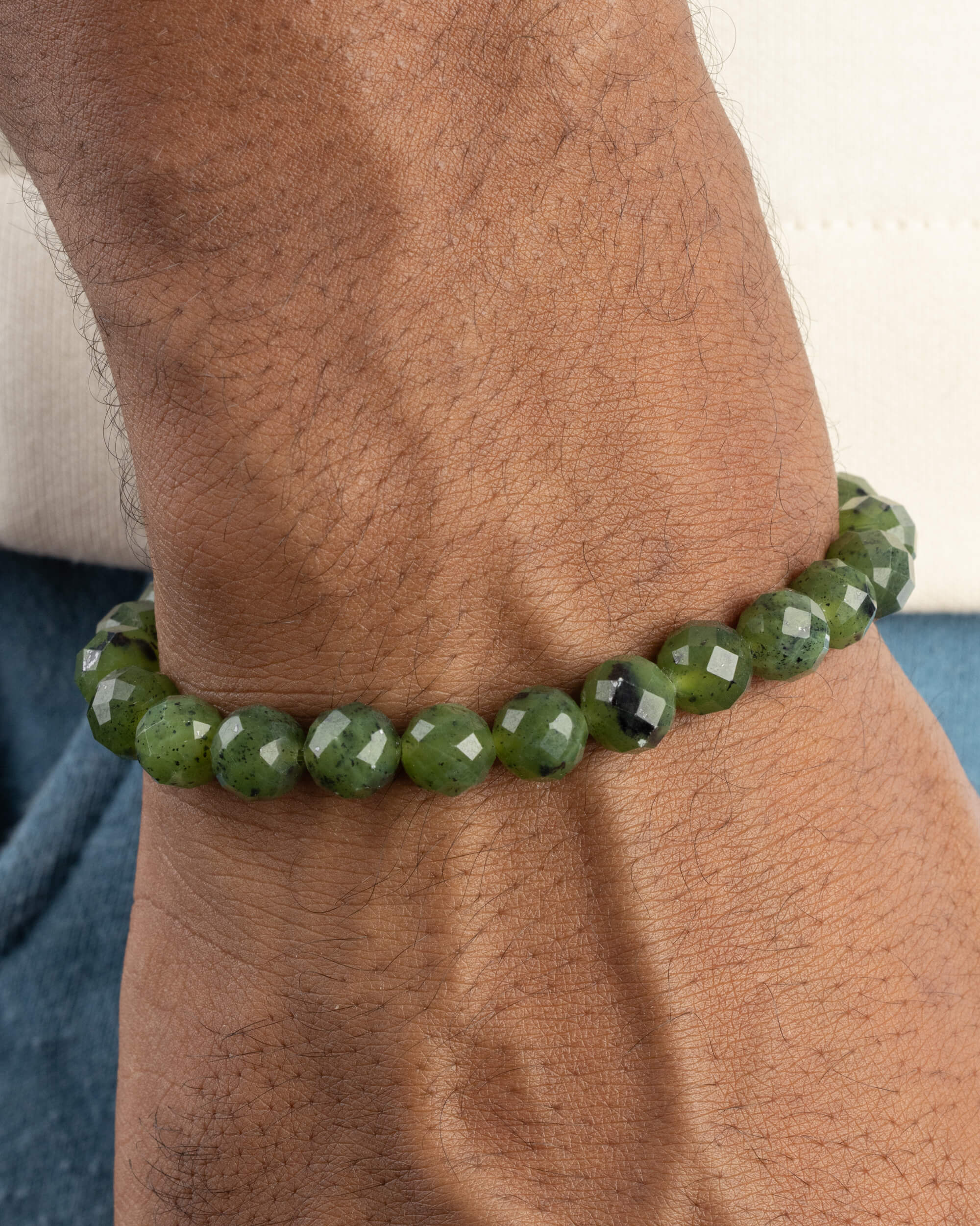 Pulsera de Jade Verde (8 mm Facetada)