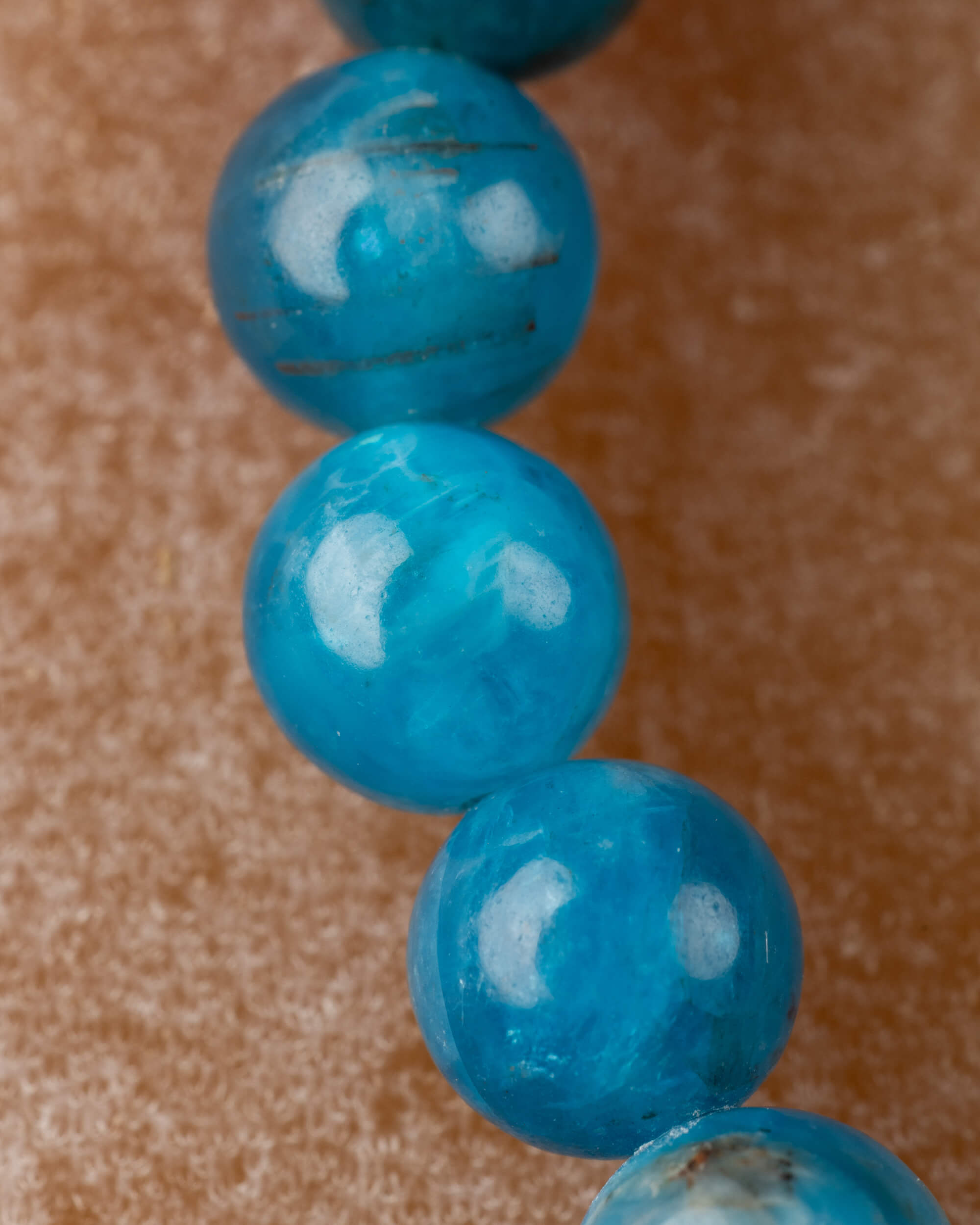 Pulsera de Apatita Azul 6 mm - Expresión Clara