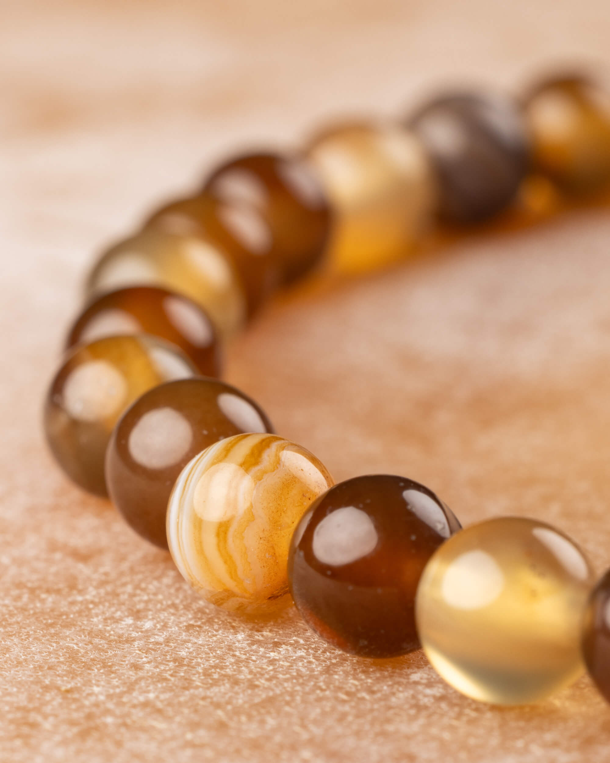 Pulsera de Ágata Café (6 mm)