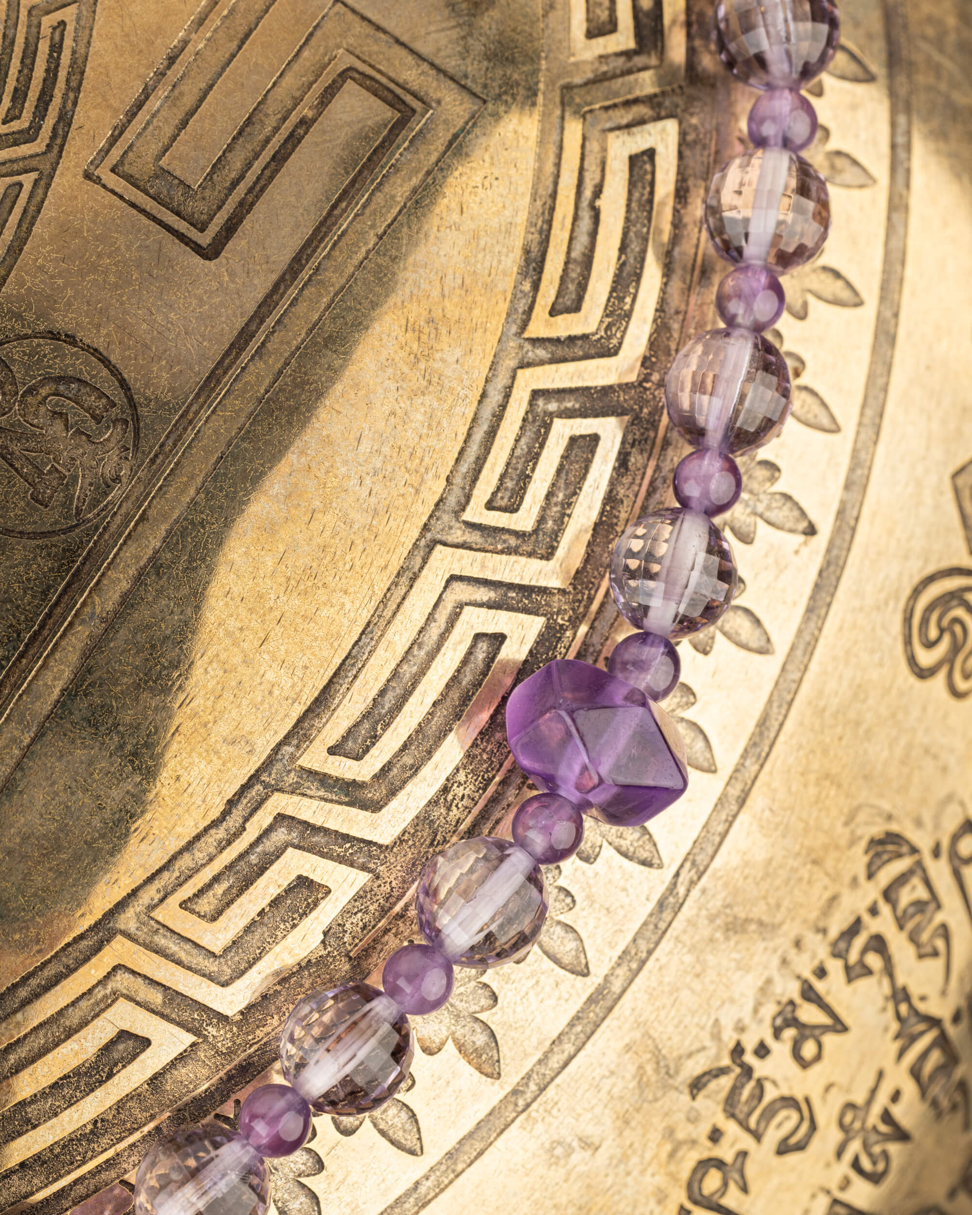 Codificador Collar "Llama Violeta" Facetada 48 cm - Transmutación (Agesta)