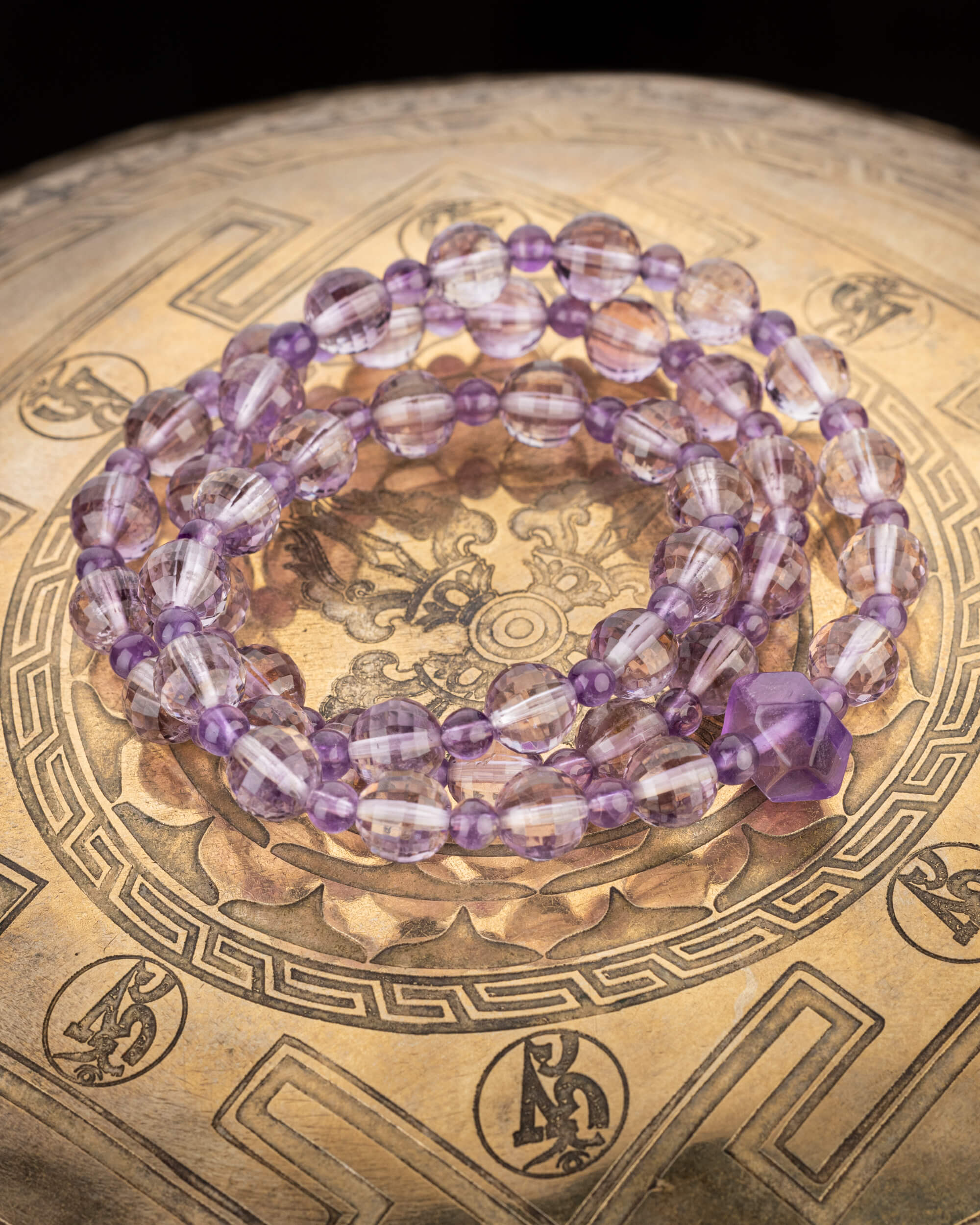 Codificador Collar "Llama Violeta" Facetada 48 cm - Transmutación (Agesta)