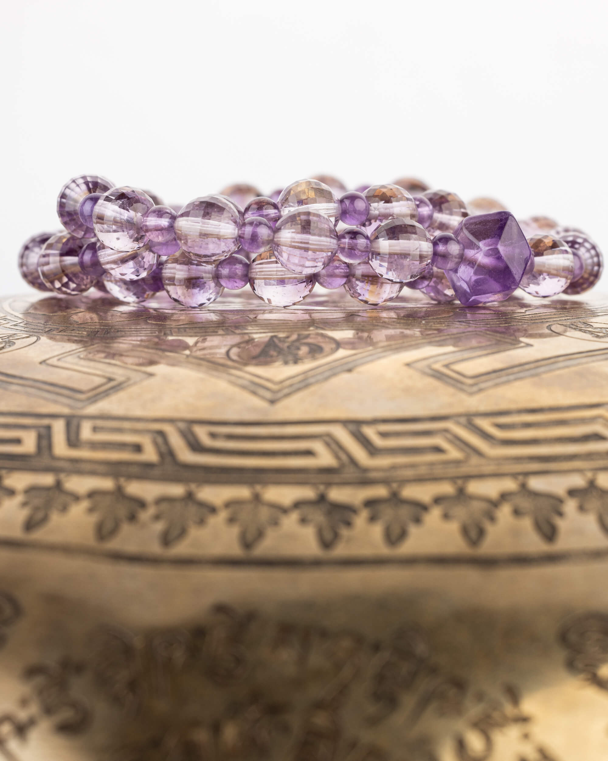 Codificador Collar "Llama Violeta" Facetada 48 cm - Transmutación (Agesta)