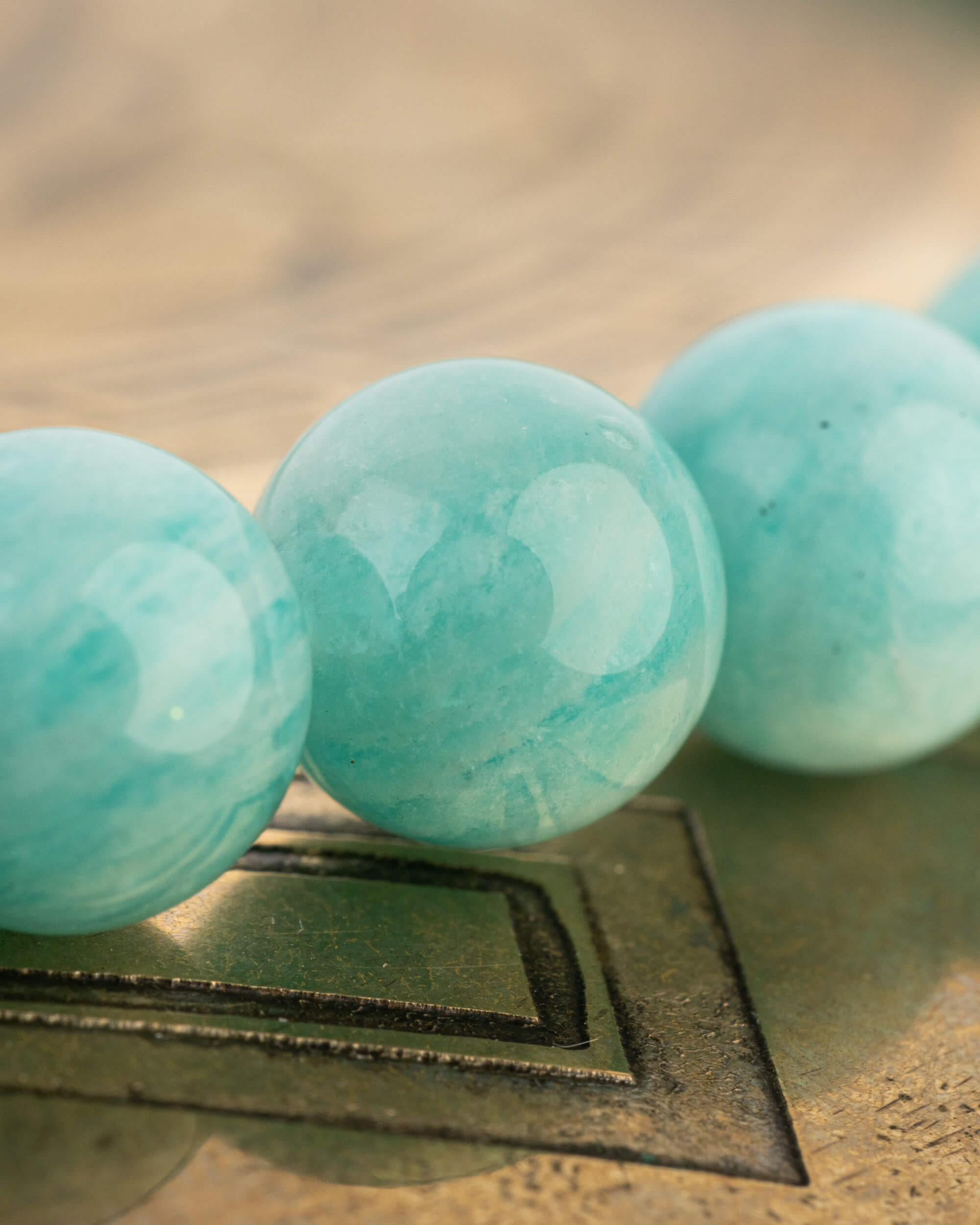 Codificador de Mano "El Camino de en Medio" 33 cm - Amazonita Aqua (Agesta)