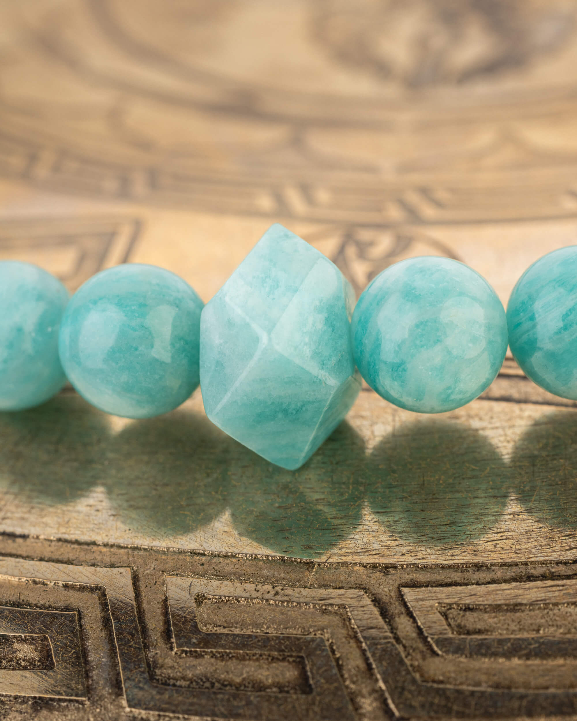 Codificador de Mano "El Camino de en Medio" 33 cm - Amazonita Aqua (Agesta)