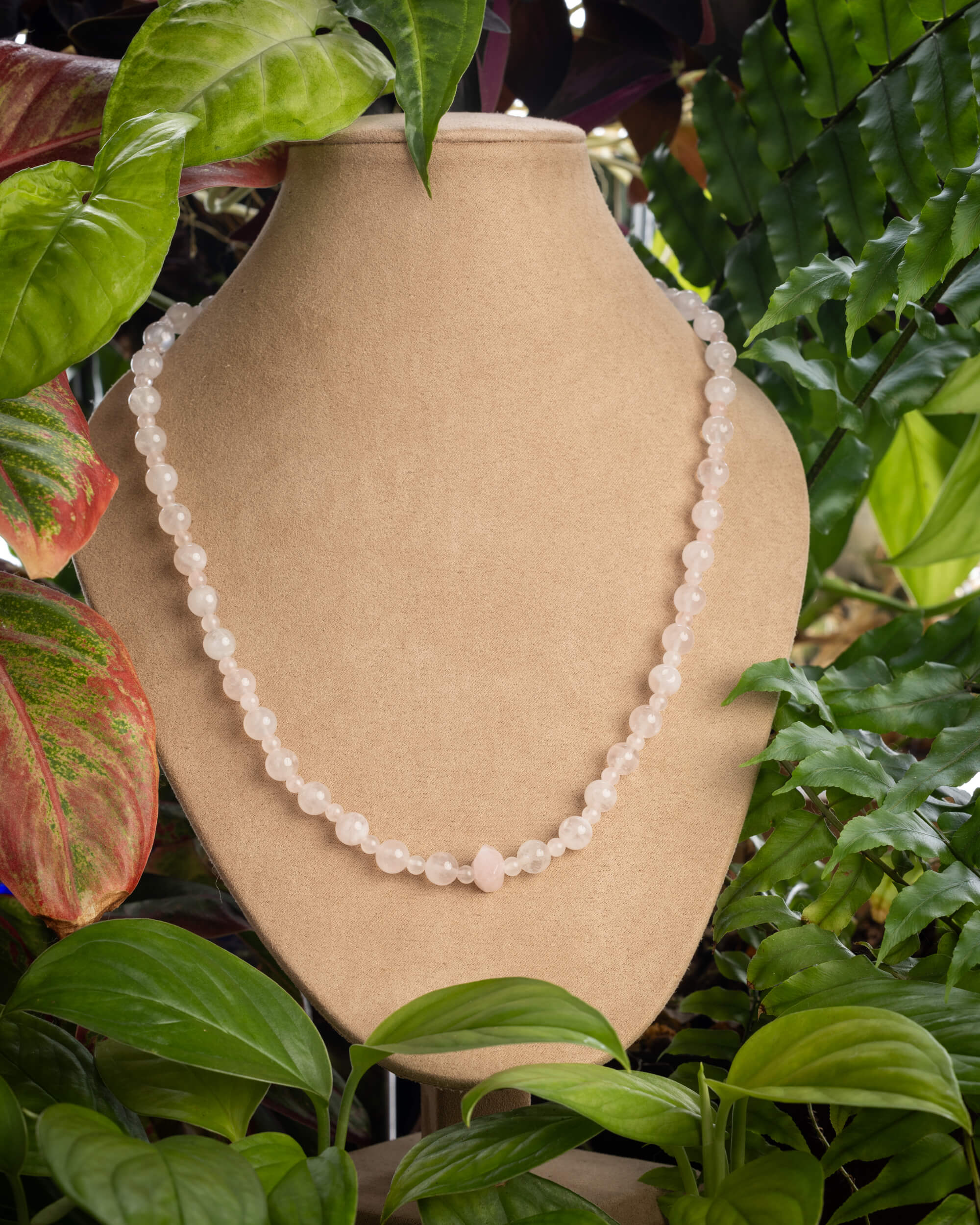 Codificador Collar de Cuarzo Rosa "Corazón Universal" 51 cm - Amor y Códigos Sagrados (Agesta)