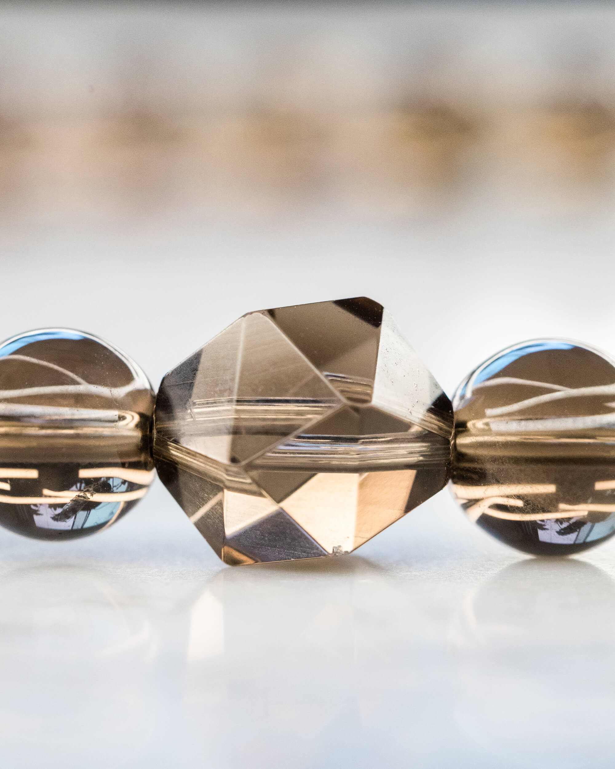 Codificador de Mano Cuarzo Ahumado 33 cm - Anclaje y Base Sólida (Agesta)