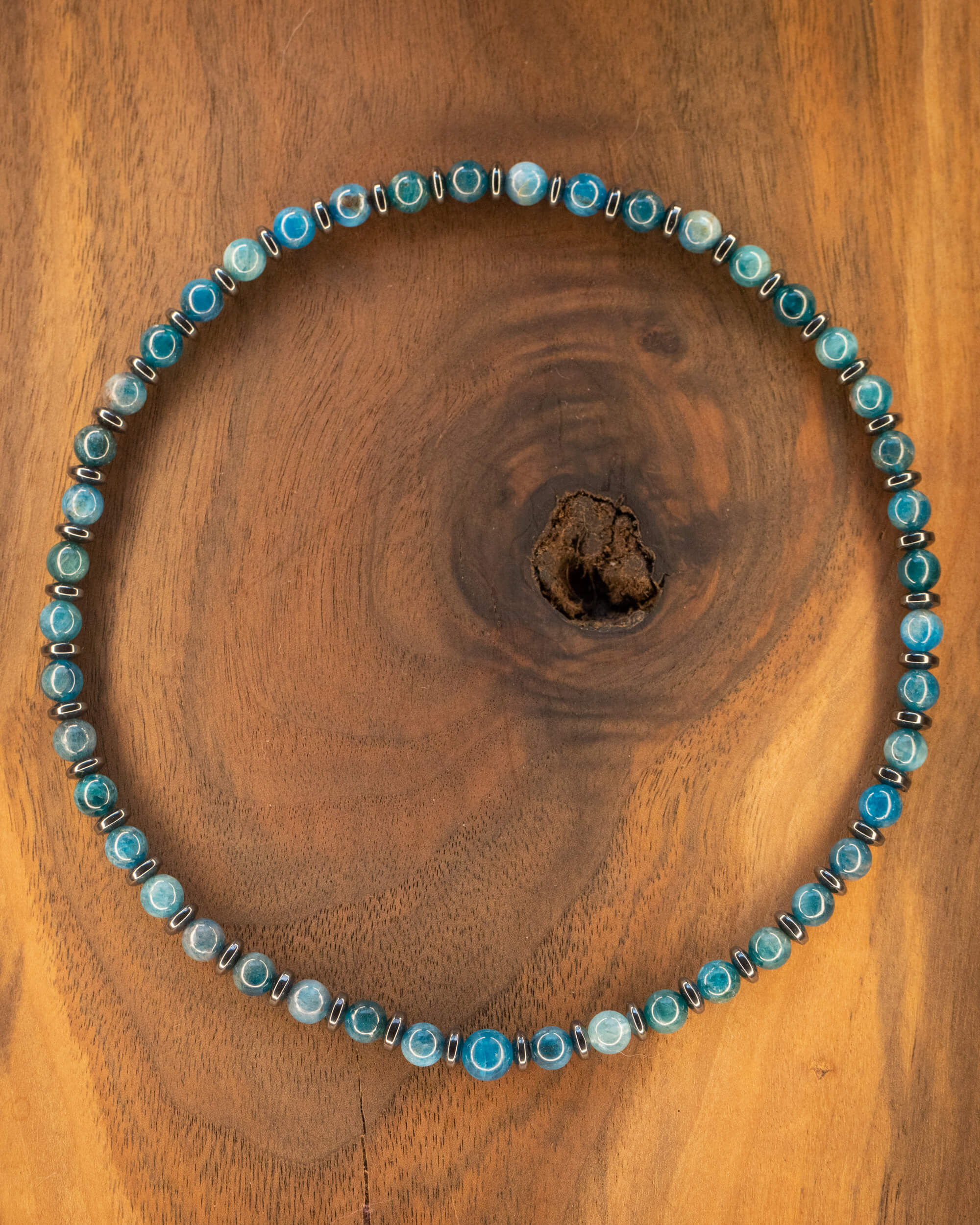Codificador de Apatita Azul y Hematita (34 y 38 cm)