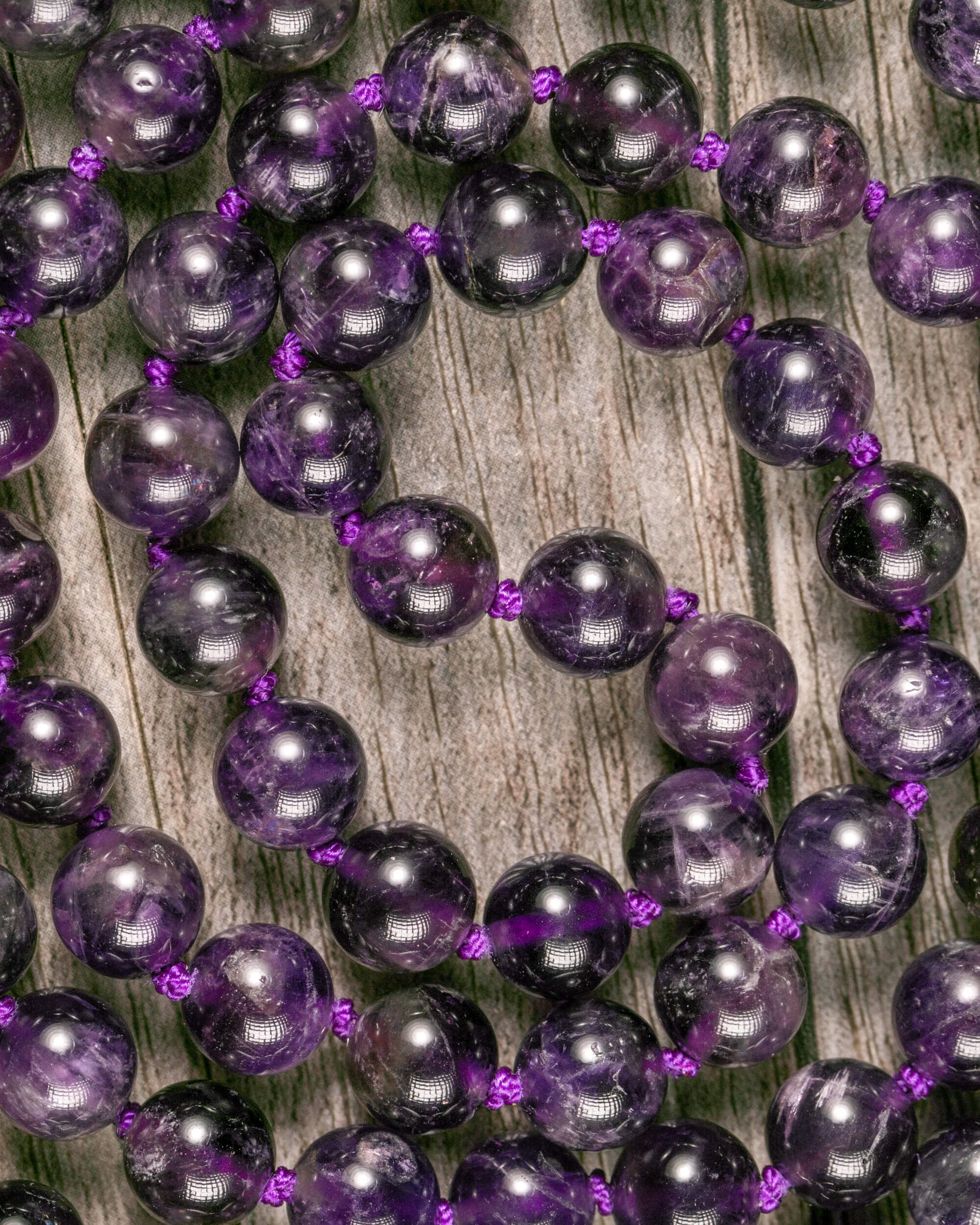 Japa Mala de Amatista 💜🛡️🔄 (8 mm) Protección, Purificación y Transmutación