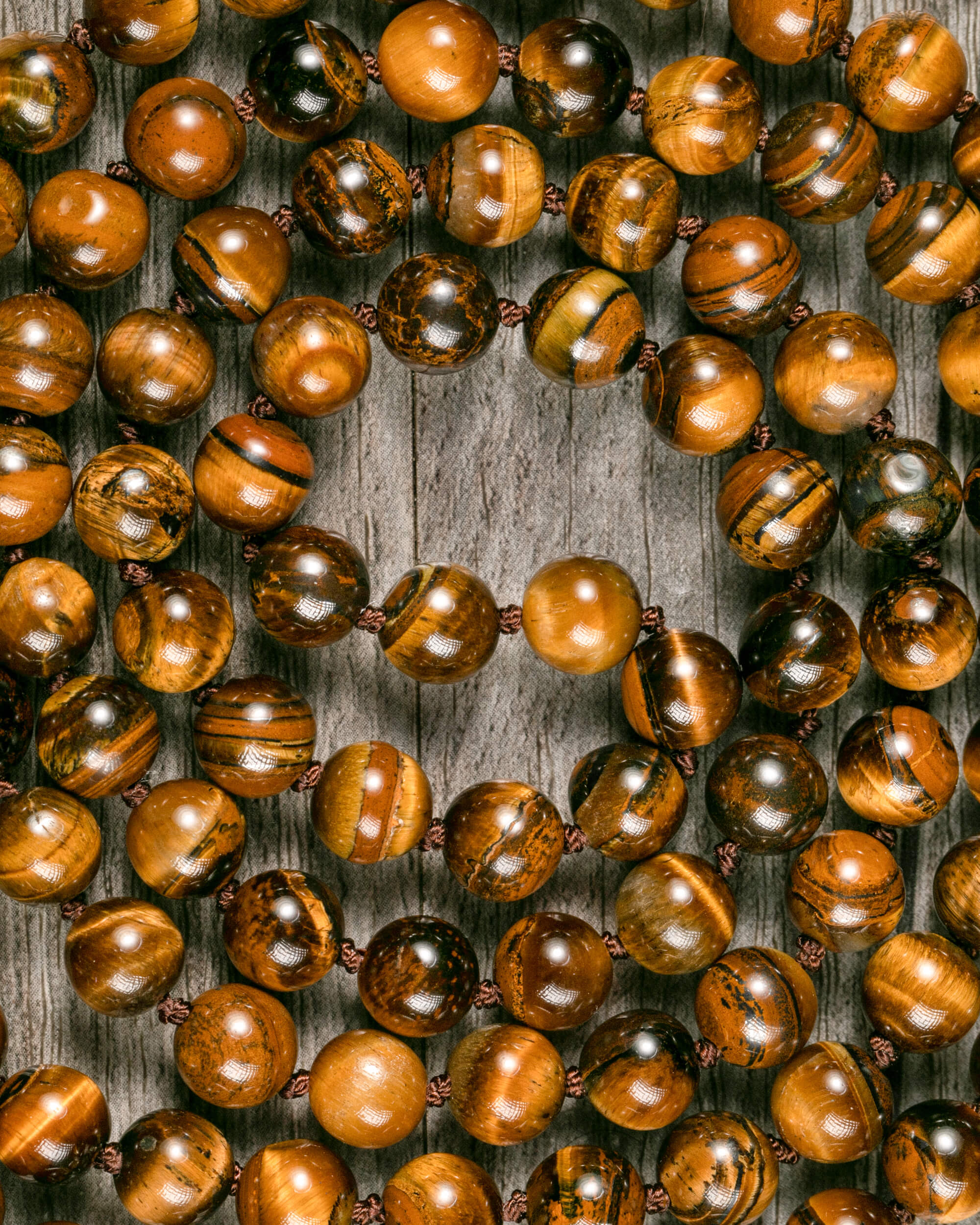 Japa Mala de Ojo de Tigre 🐯👁️☯️ (8 mm) Claridad Mental y Equilibrio