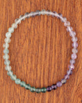 Pulsera de Fluorita de 4 mm, pieza completa con degradado de morado a verde