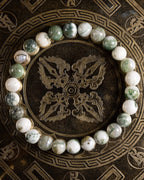 Pulsera de Ágata Arbol de 8 mm, pieza completa en círculo sobre soporte grabado