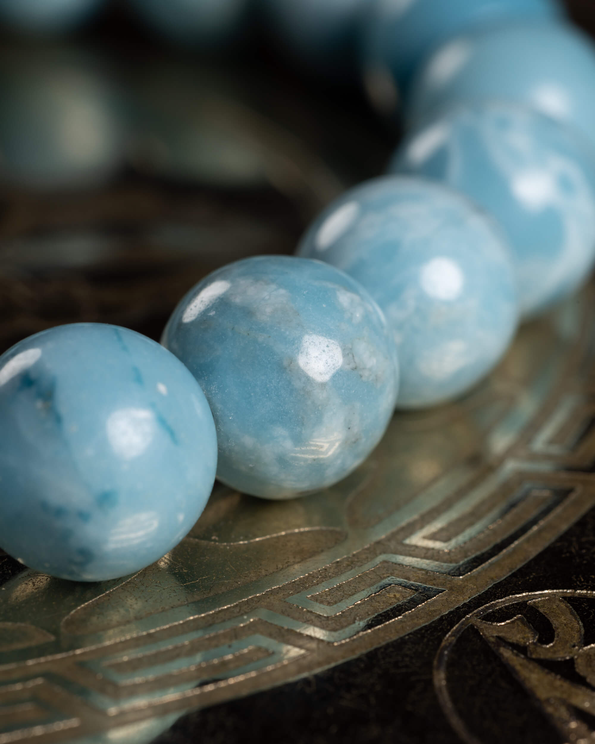 Pulsera de Larimar 🐋💬🔓 (10 mm) Comunicación, Fortaleza y Liberación