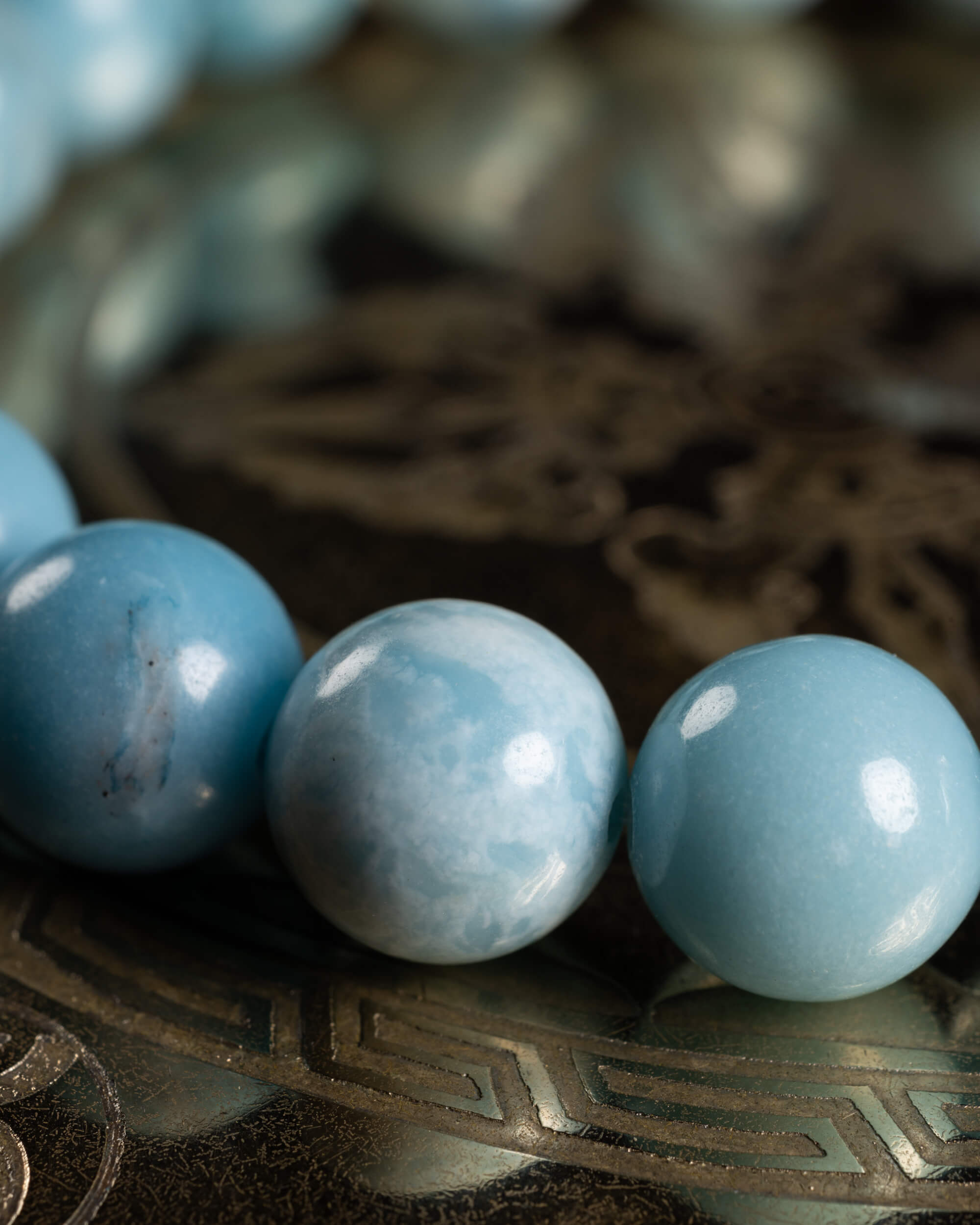 Pulsera de Larimar 🐋💬🔓 (10 mm) Comunicación, Fortaleza y Liberación