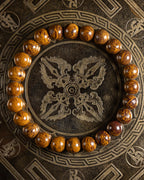 Pulsera de Jaspe Piel de Elefante de 8 mm, pieza completa sobre disco grabado oscuro