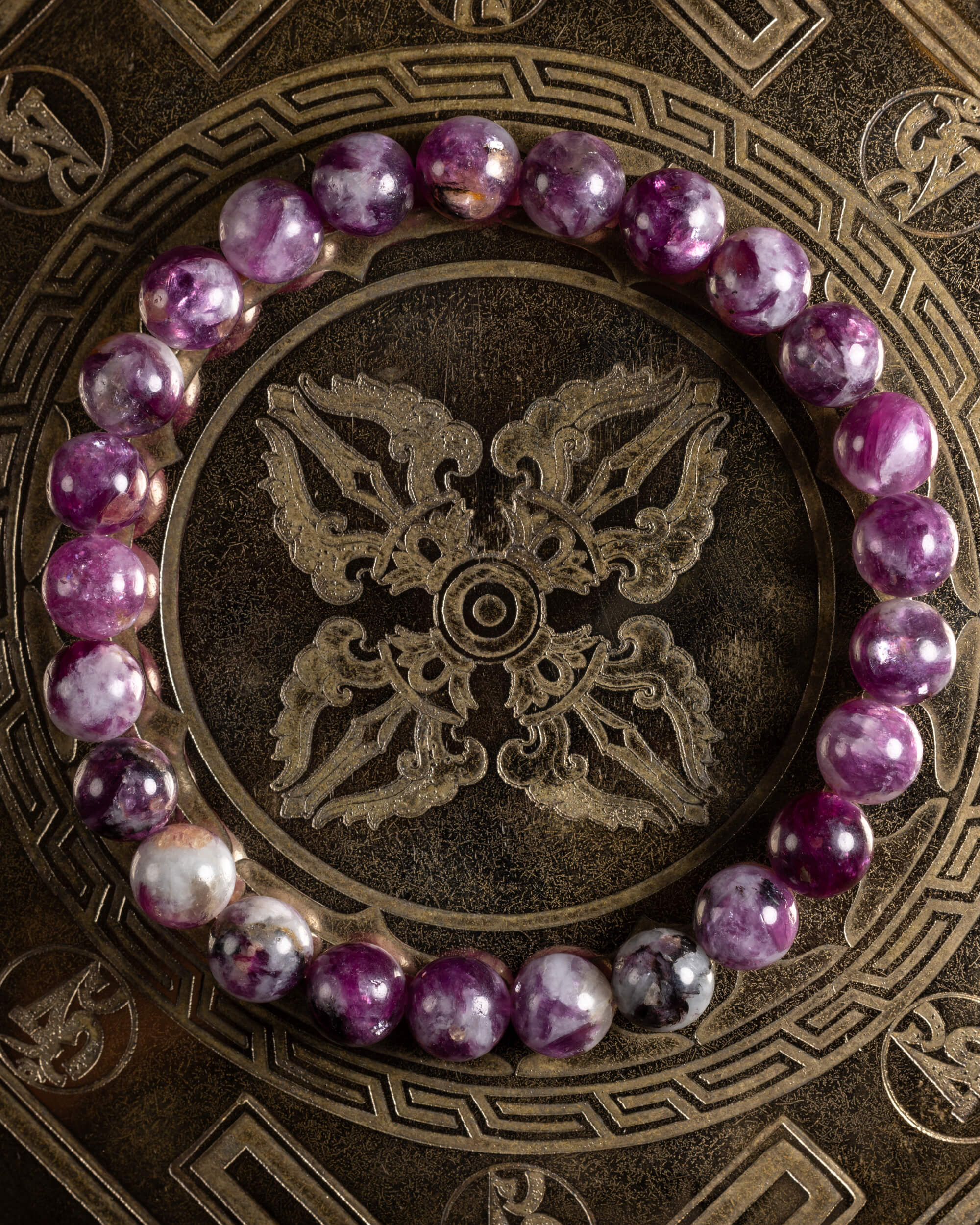 Pulsera de Turmalina Ciruela 💜👁️💫 (8 mm) Transformación, Sabiduría y Evolución