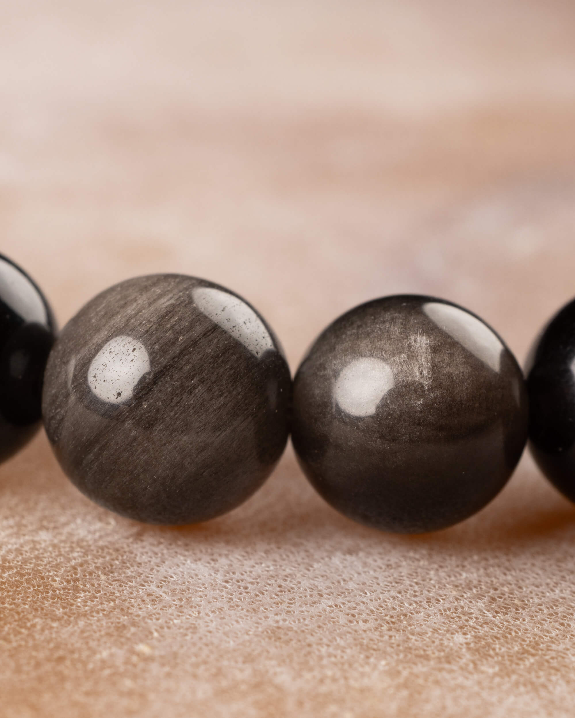 Pulsera de Obsidiana Plateada 🪙🛡️👁️  (8 mm) Protección, Introspección y Verdad