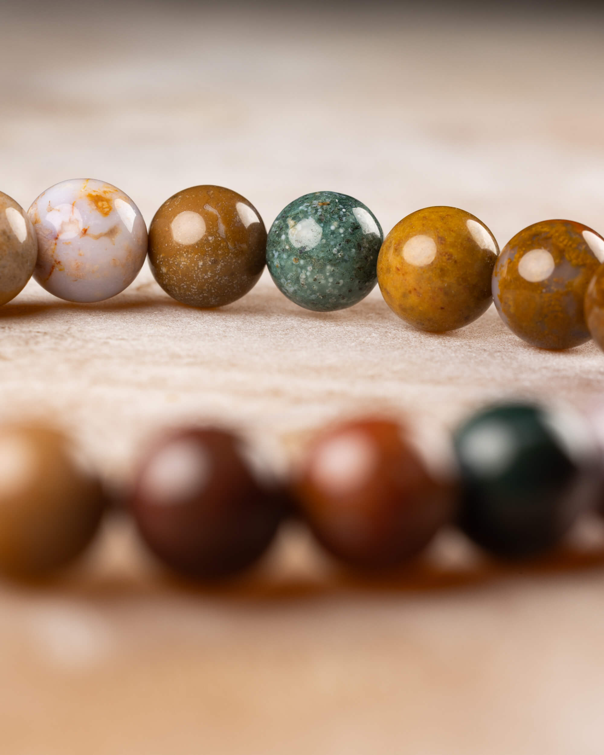 Pulsera de Jaspe Oceánico 🌊😊💖 (8 mm) Alegría, Armonía y Fluidez