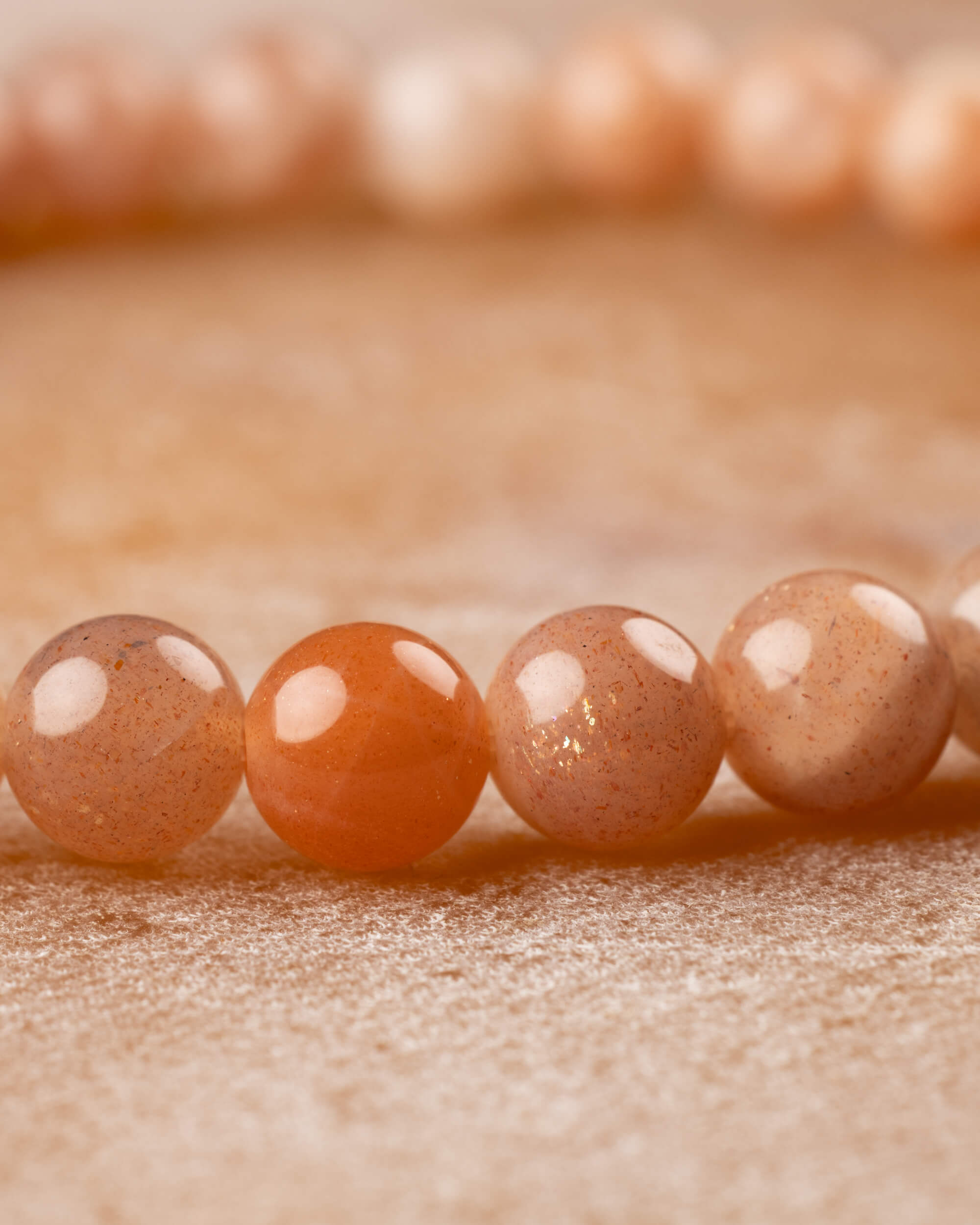 Pulsera de Piedra Sol Naranja 🌞🏆🦁 (6 mm) Alegría, Confianza y Liderazgo
