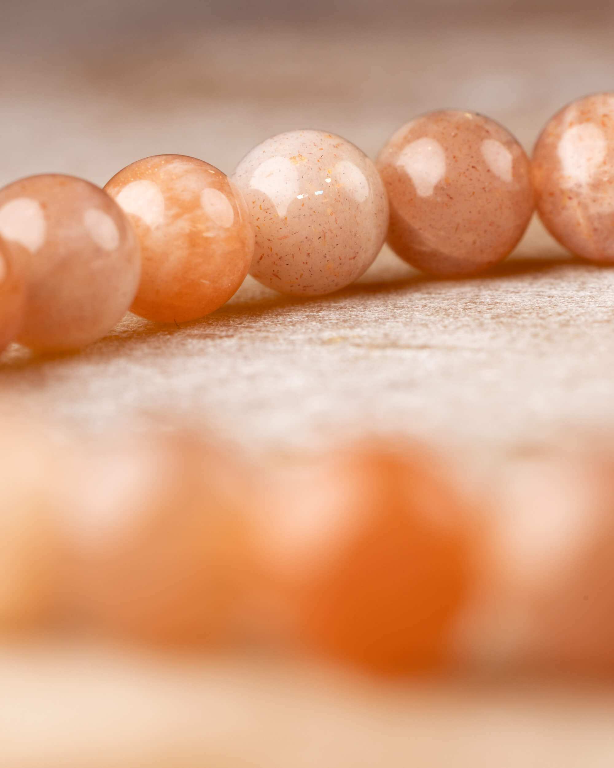 Pulsera de Piedra Sol Naranja 🌞🏆🦁 (6 mm) Alegría, Confianza y Liderazgo