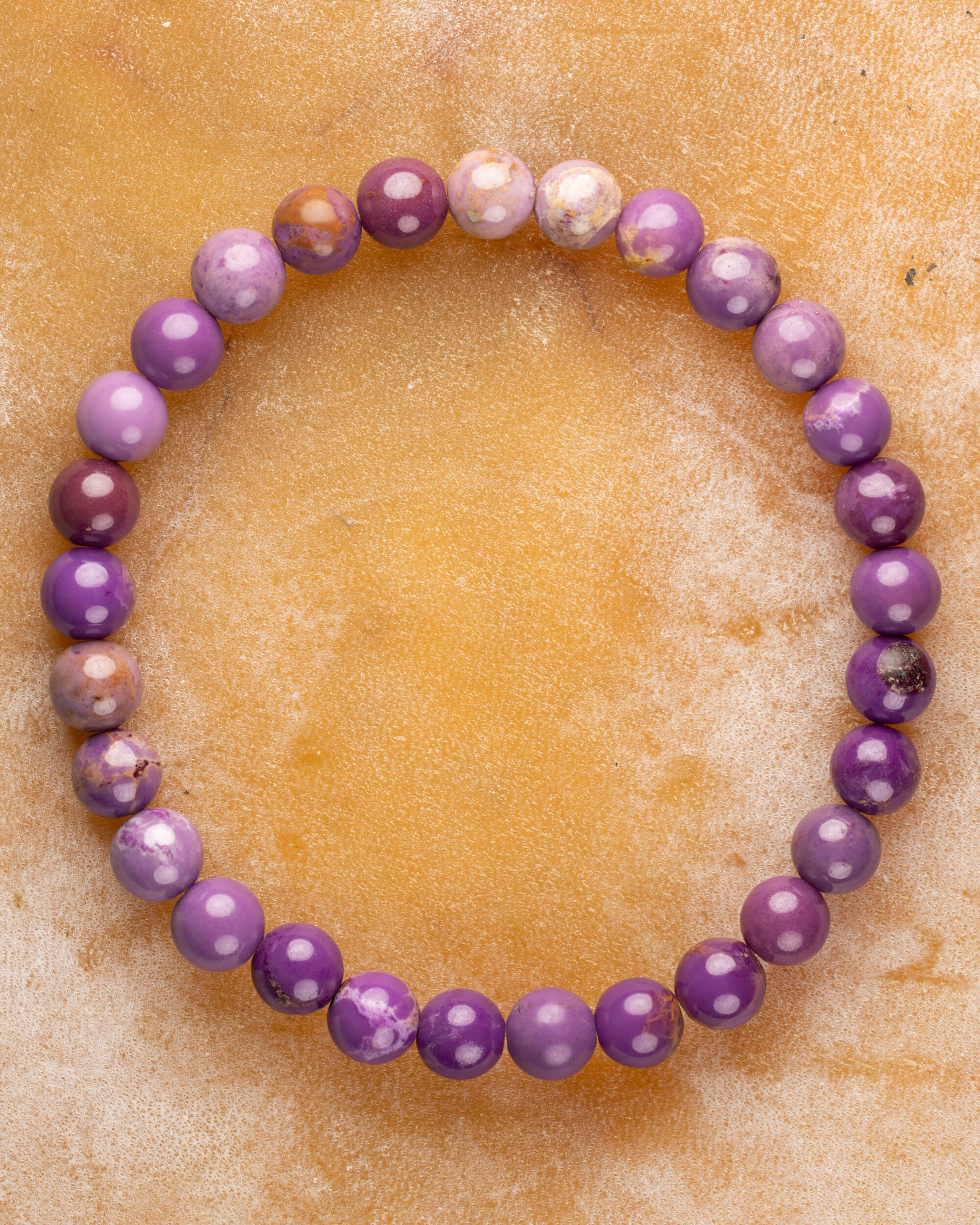 Pulsera Fosfosiderita 💜 👁️ ✨ (7 mm) Calma, Claridad e Intuición